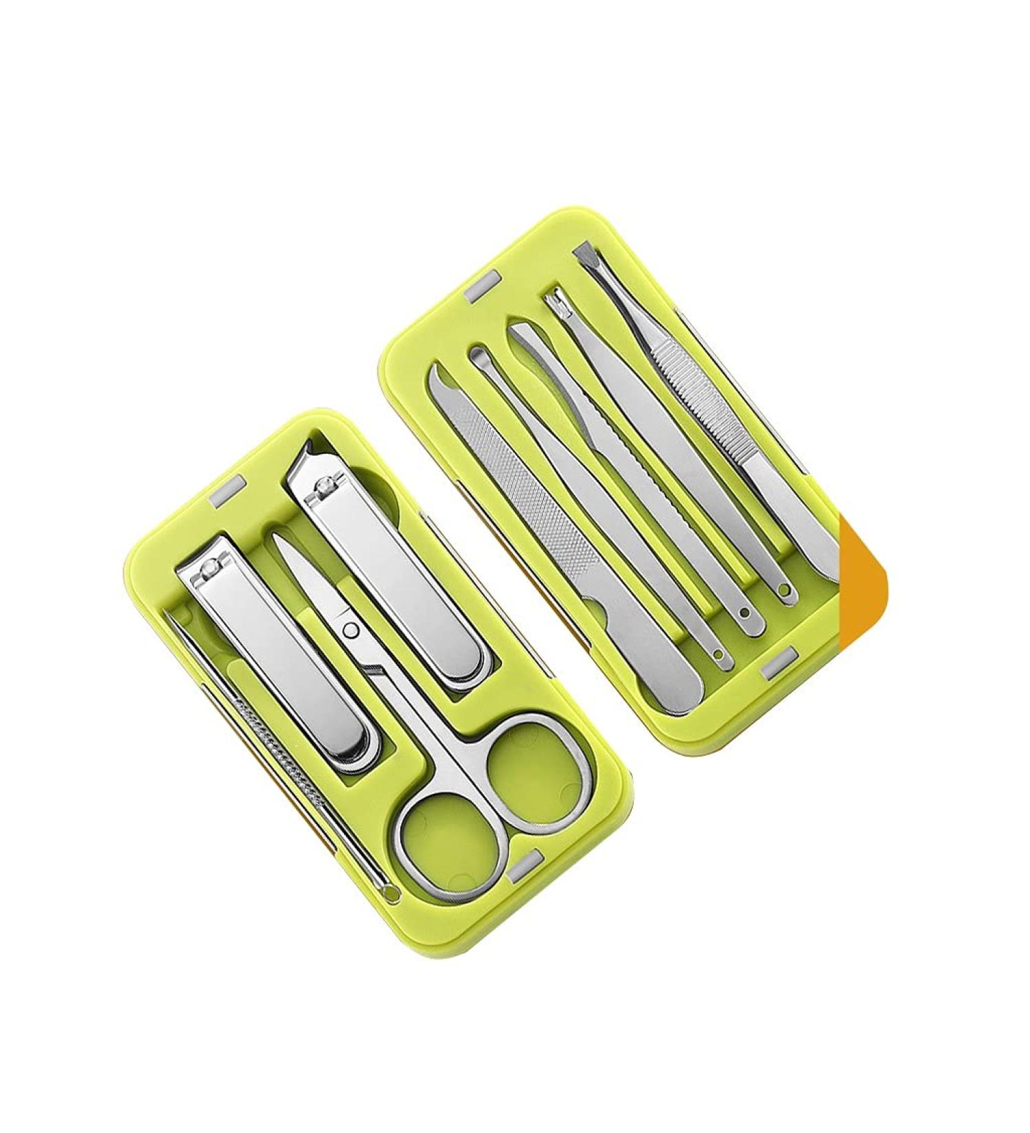Manicure Kit Mini Nail Clippers Set Suitable for Gifts Portable Nail Clippers Man and Woman 9 Pieces Green Nail Clippers Kit - Buy Online on GoSupps.com