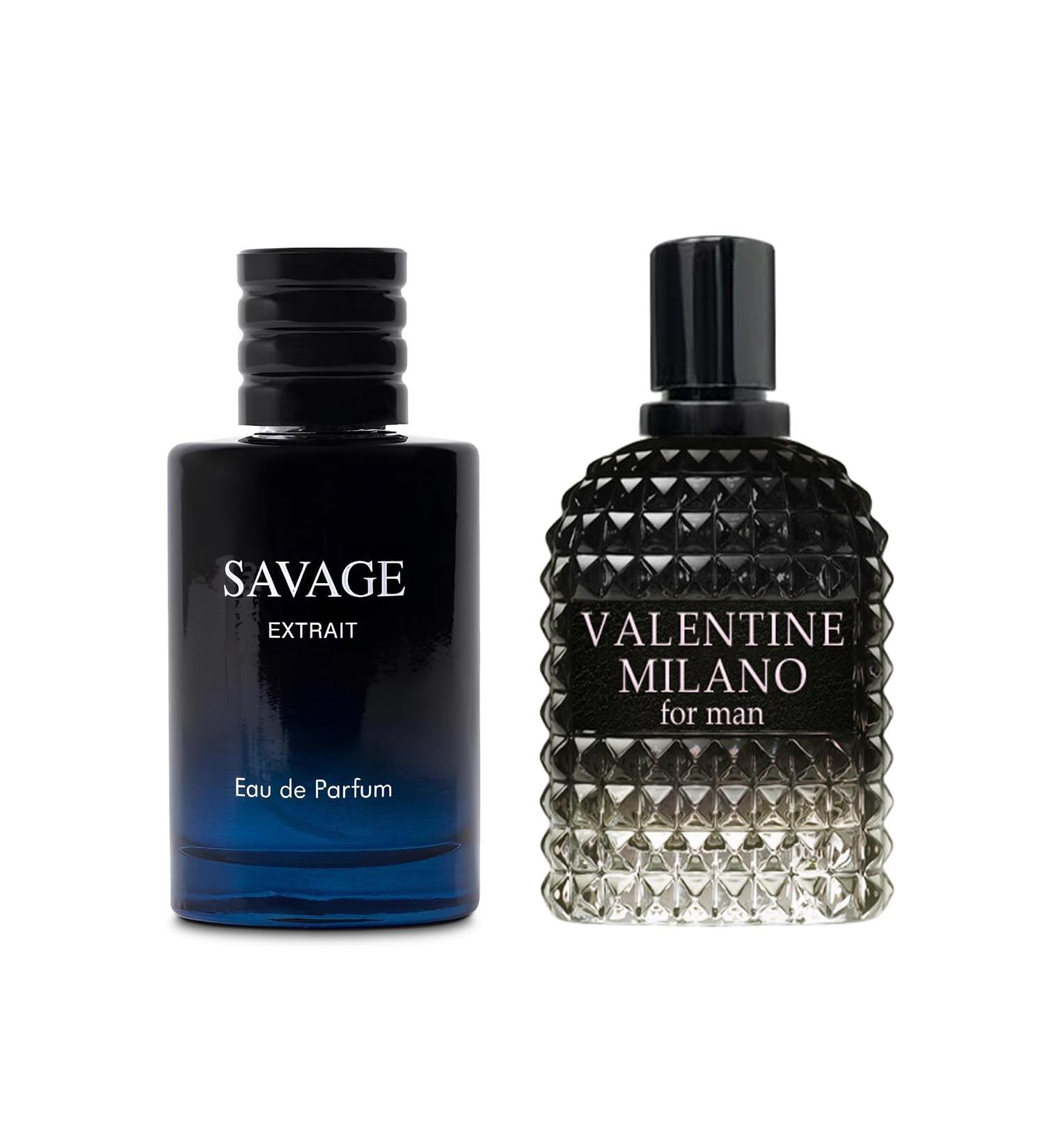 2PCS Valentine Milano/Savage Extrait Eau De Toilette for Men-Fresh Romantic Scent Perfume for Men 3.4 Fl Oz Each Mens Cologne For All Skin Daily Used MilanoMen/SavageE-NW - Buy Online on GoSupps.com