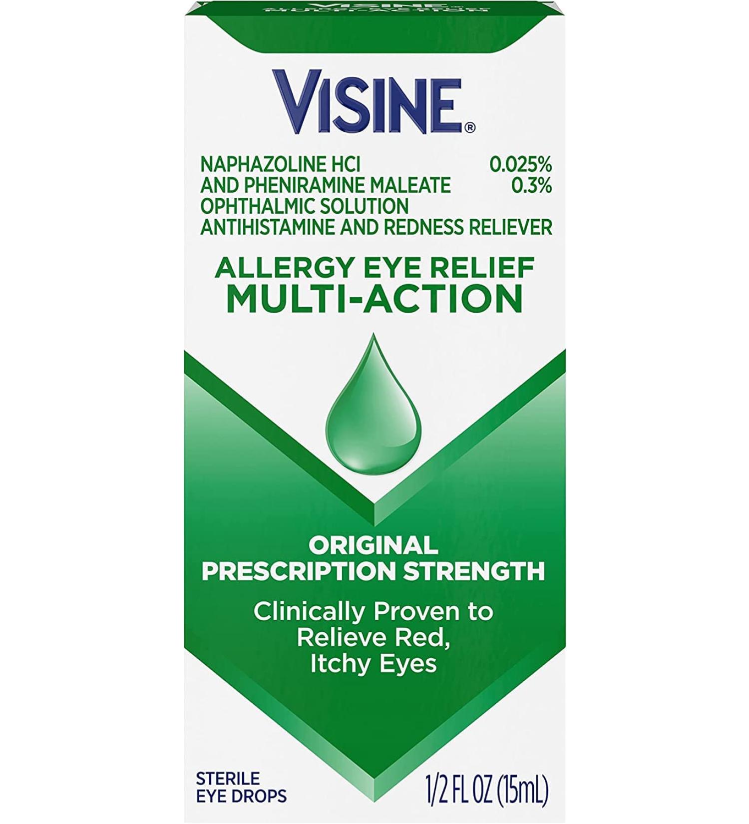 Visine-A Eye Allergy Relief Drops Multi-Action Eye Drops 0.5 fl oz Pack of 4 Fast Relief for Itchy Red Eyes International Shipping Available - Buy Online on GoSupps.com