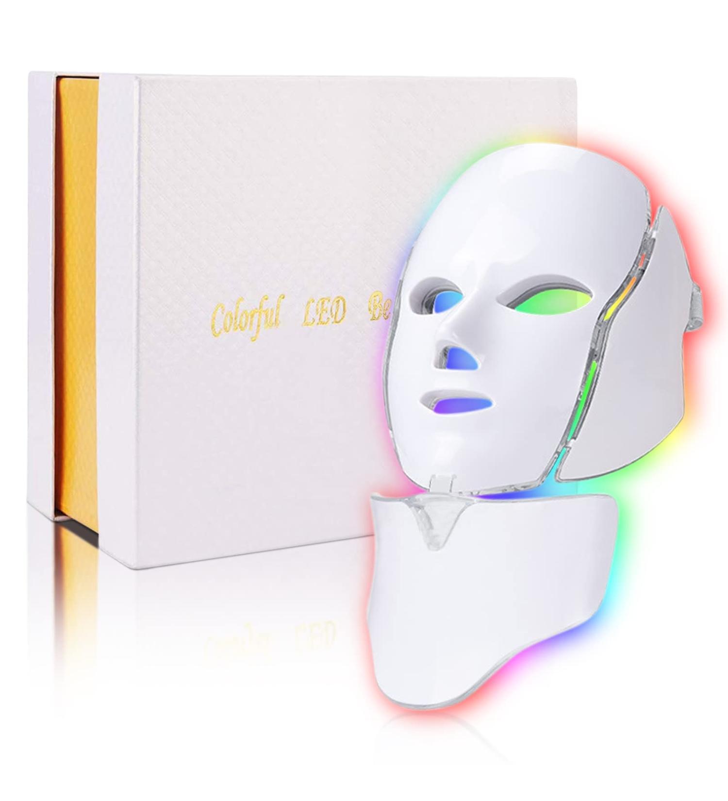7 Color LED Face Mask Light Therapy for Skin Rejuvenation - Home Skin Care Mask for Face and Neck - Buy Online on GoSupps.com