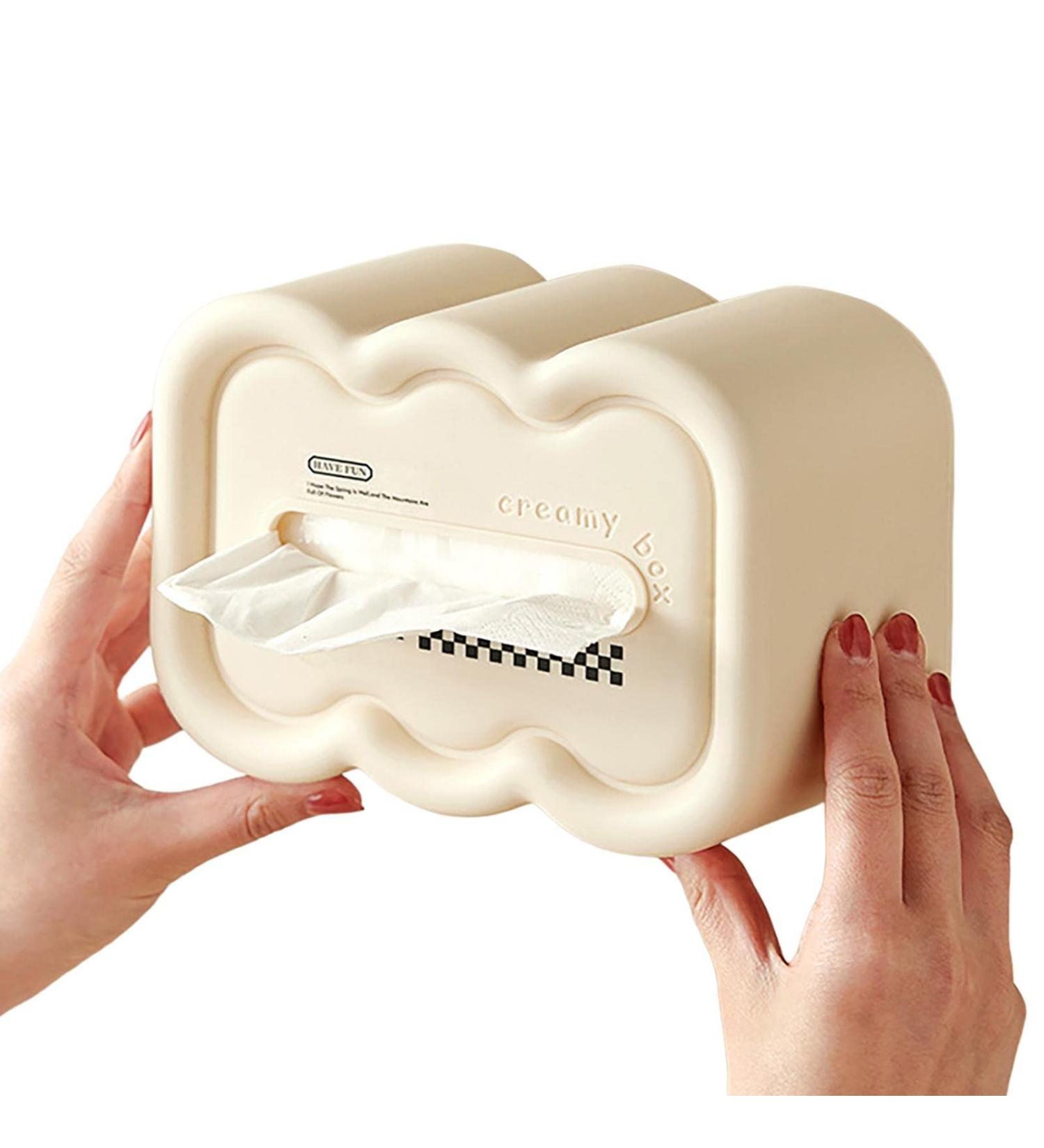 Tissue Box Holder - Wet Wipes Box Holder Dispenser Case Rectangular Wet Wipes Case with Lid for Tissue Bathroom Wet Wipes Countertop Room Night Stand Cream Color - Buy Online on GoSupps.com