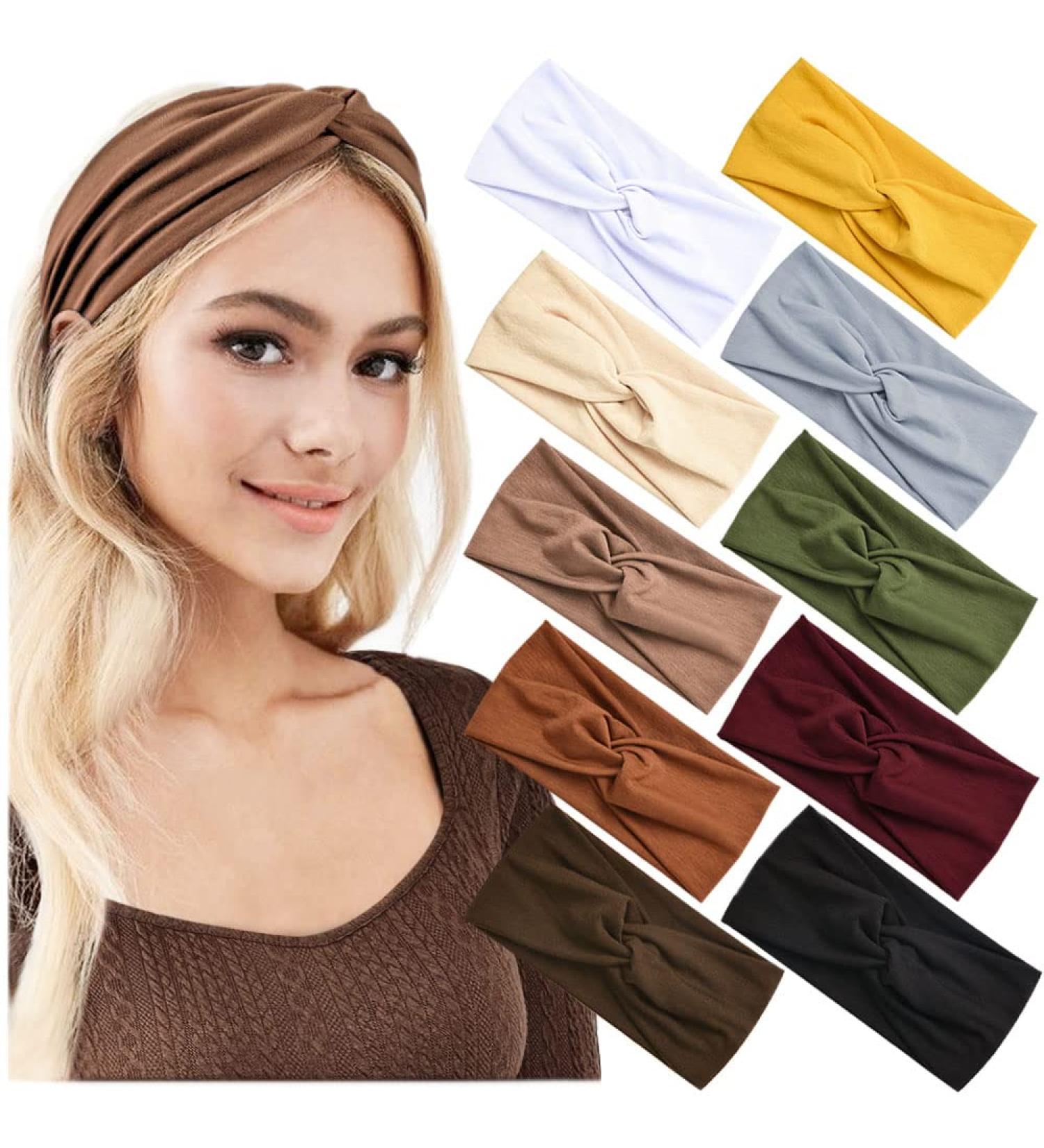 10 PCS Non Slip Elastic Women's Headbands for Yoga Workout Running - Multi-colored - Buy Online on GoSupps.com