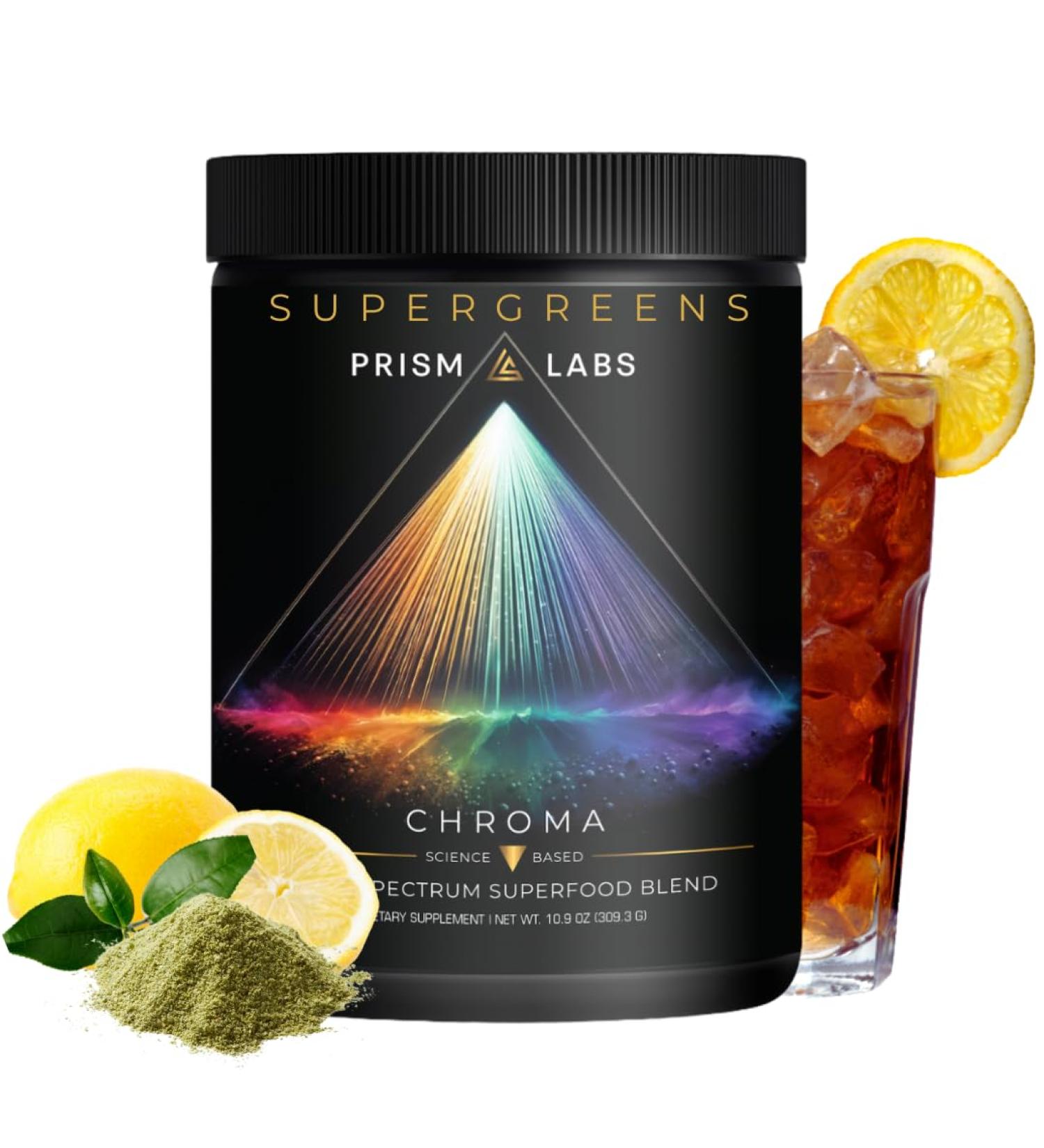 Chroma Daily Supergreens Superfood Powder | 8 Color Superfood Complexes Including Green Juice Antioxidants Probiotics & Prebiotics | Potent doses for Energy Immunity & Gut Health - 30 Servings - Buy Online on GoSupps.com
