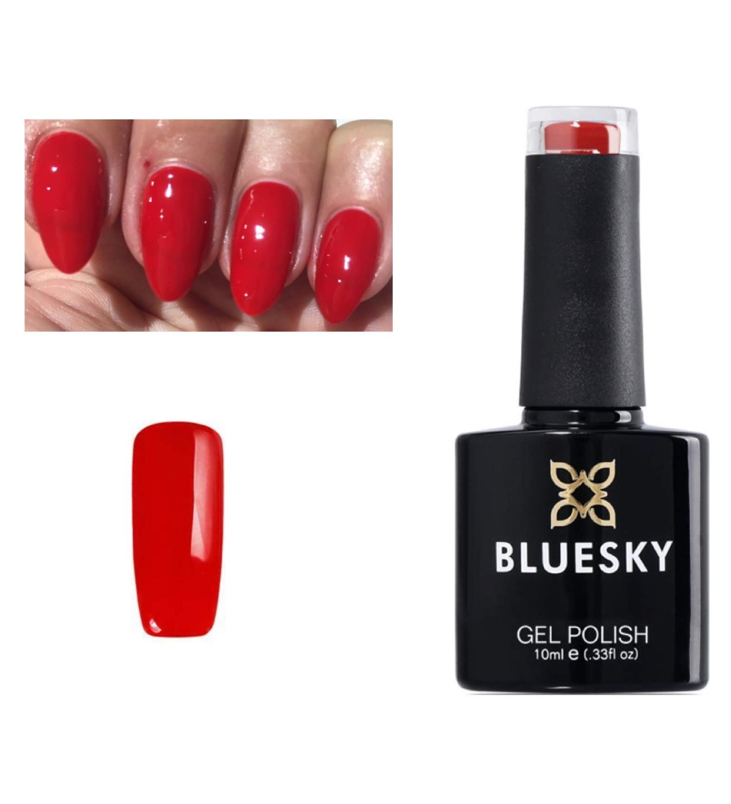 Bluesky Gel Polish Red BURNING RED Nail UV LED Soak Off Limited Edition 10ml - Buy Online on GoSupps.com