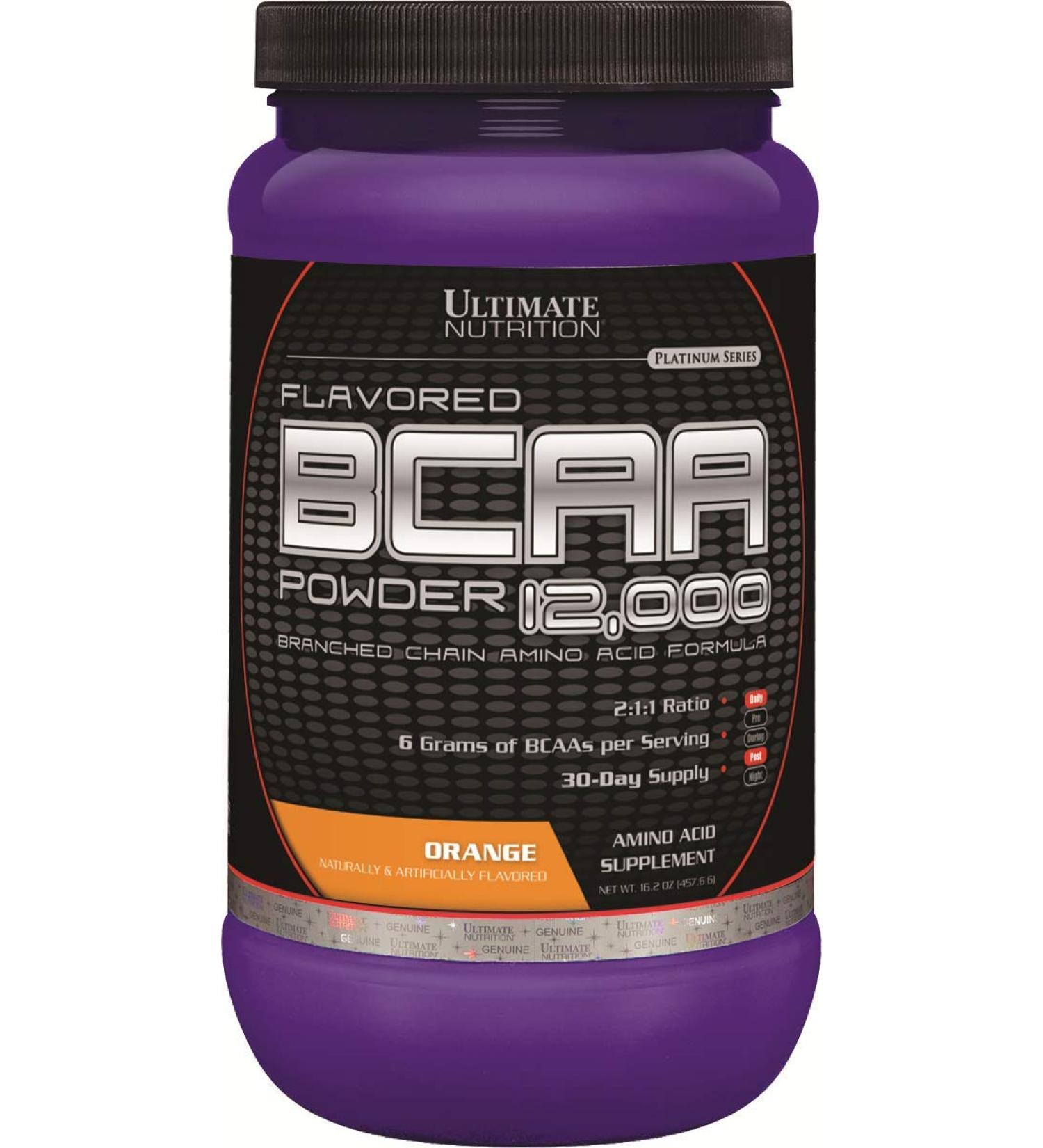 Ultimate Nutrition BCAA Powder - Caffeine-Free Amino Acid Supplement 60 Servings 12 000 mg Branched Chain Amino Acids (Orange Flavor - Buy Online on GoSupps.com