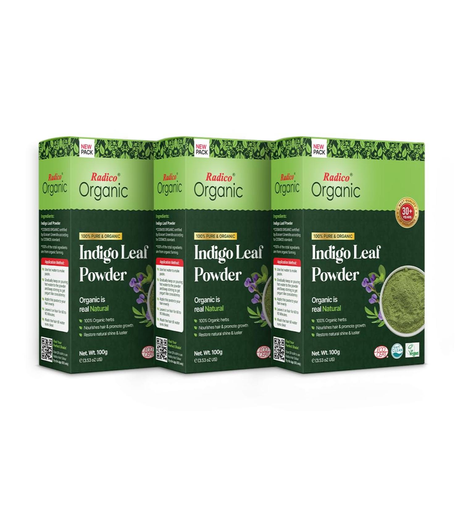 Radico 100 ORGANIC INDIGO 100 Natural BIO Organic Care Hair Dye 300g - Buy Online on GoSupps.com