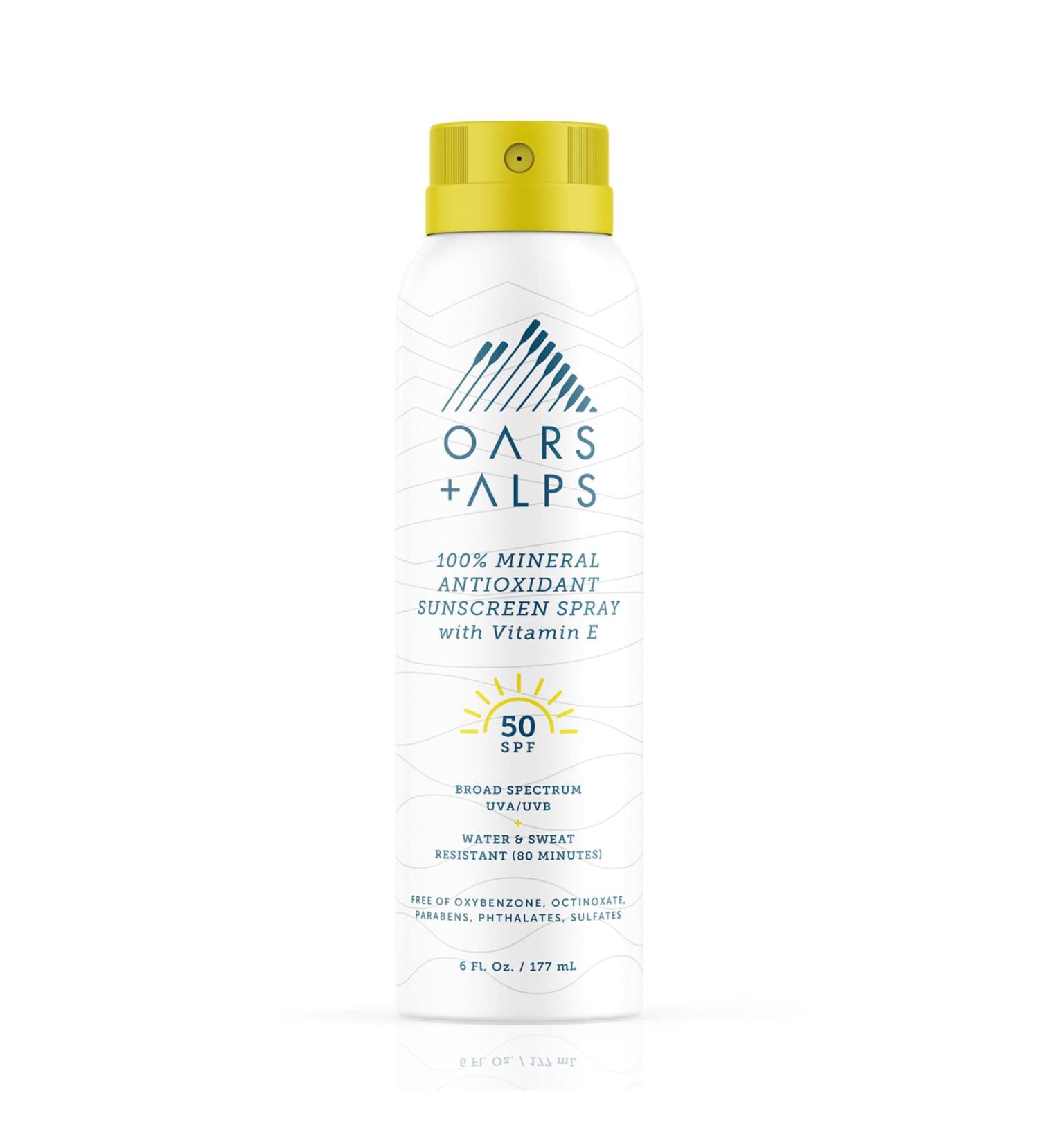 Buy Oars + Alps Mineral SPF 50 Sunscreen Spray - Vitamin E Antioxidants Water & Sweat Resistant - 6 Oz | Shop Internationally - Buy Online on GoSupps.com