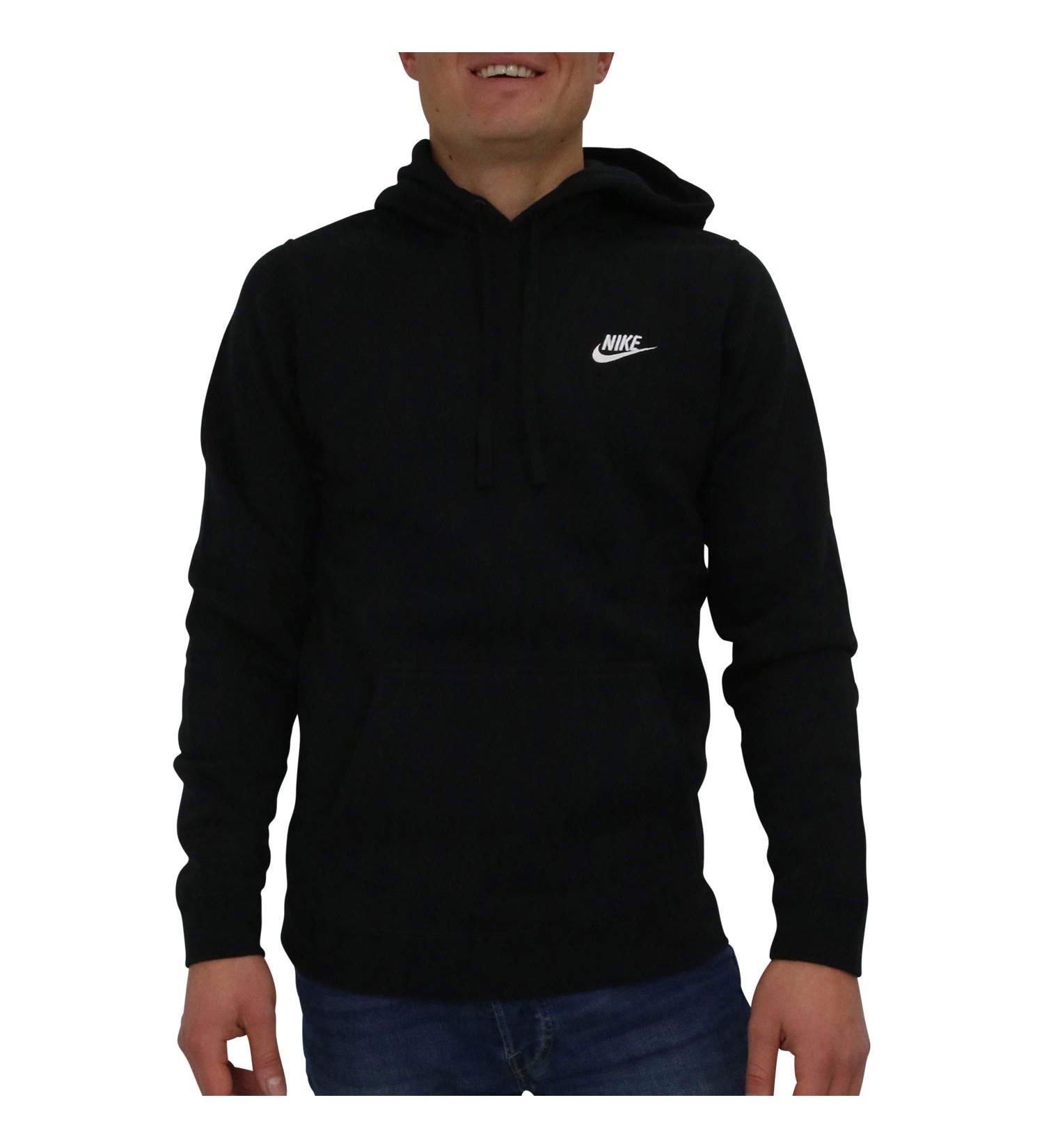 Nike Men's Sportswear Club Pullover Hoodie - Medium, Black/White - Buy Online on GoSupps.com