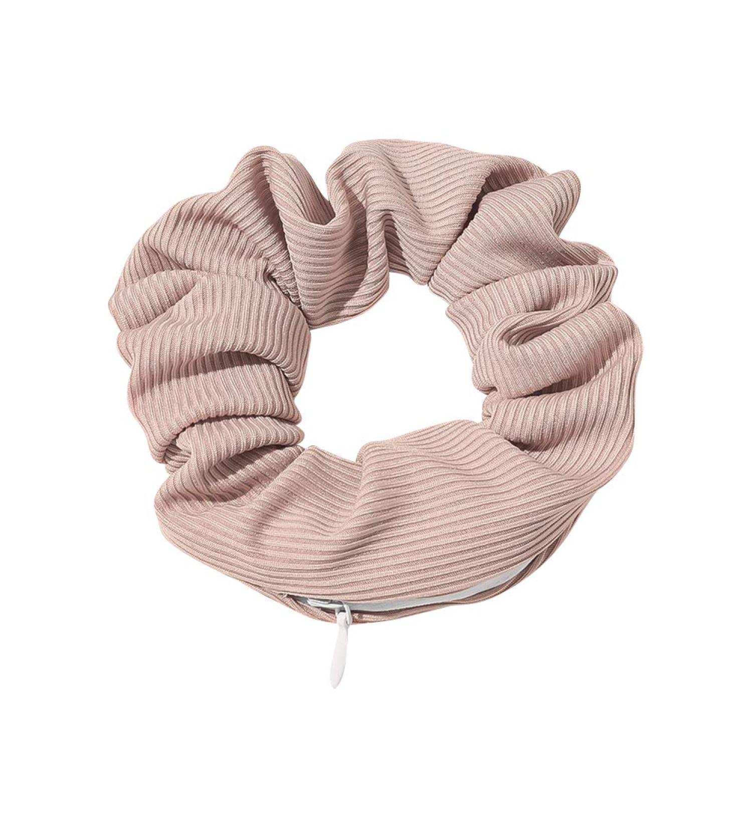 BEAUTYBIGBANG Hair Ties 2 Pieces Zipper Hair Scrunchies Elastic Hair Bands Rubber Bands with Zipper Bag (2)