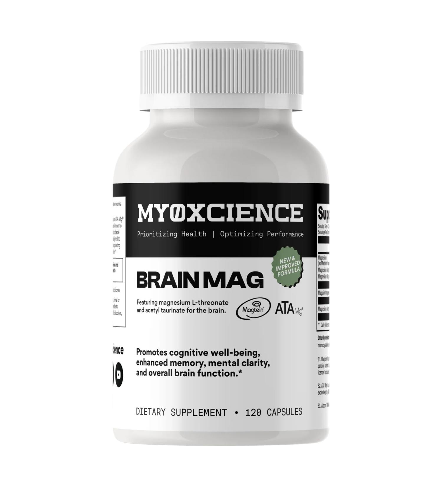 Magnesium L-Threonate + Mag Acetyl-Taurate (ATA Mag) + Mag Glycinate | Promotes Cognitive Well-Being Enhanced Memory Mental Clarity and Overall Brain Function | 120 Capsules - Buy Online on GoSupps.com
