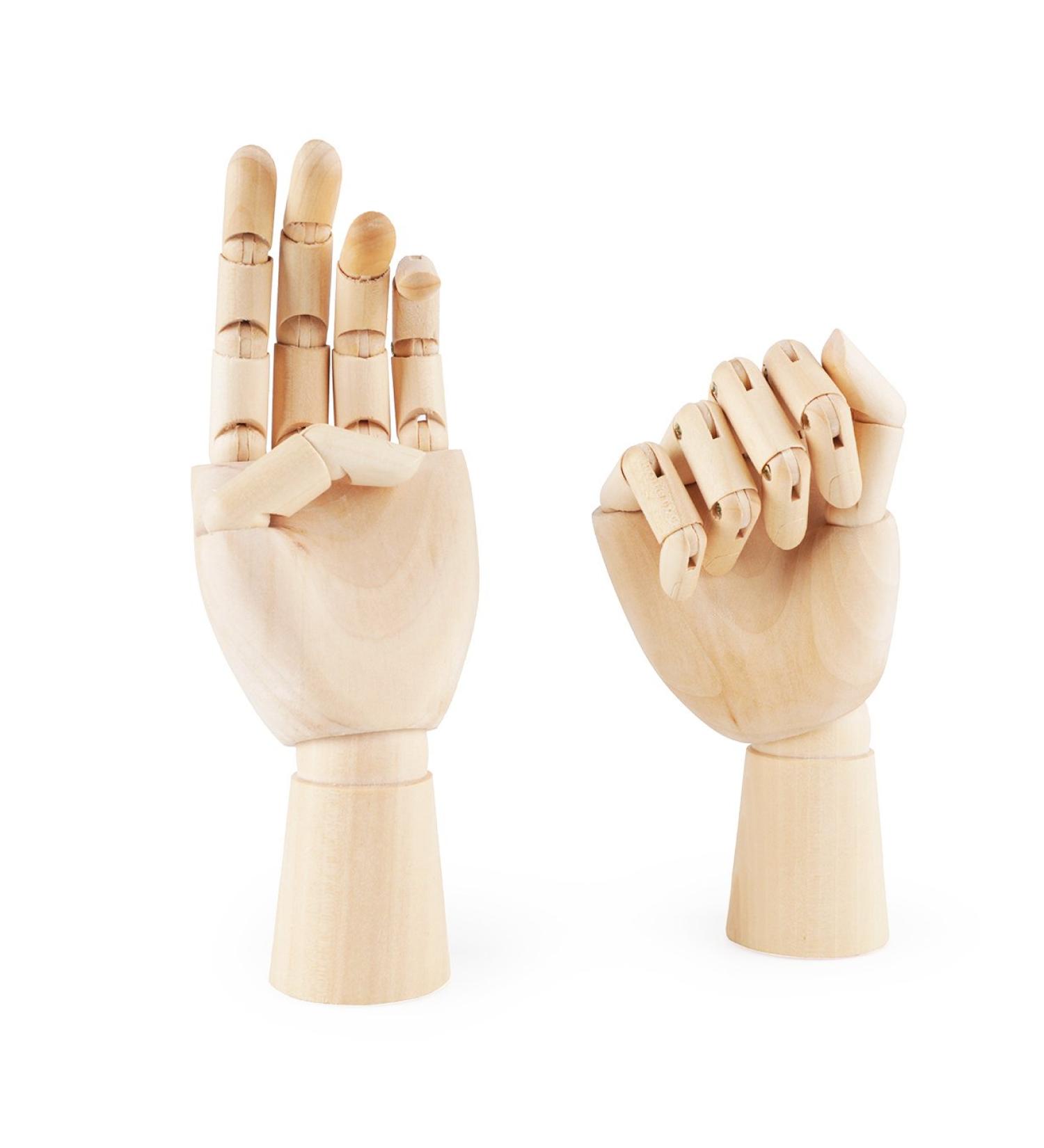 Wooden Articulated Left/Right Hand Figure Manikin Set for Drawing, Sketching, Painting - Fashionclubs - Buy Online on GoSupps.com