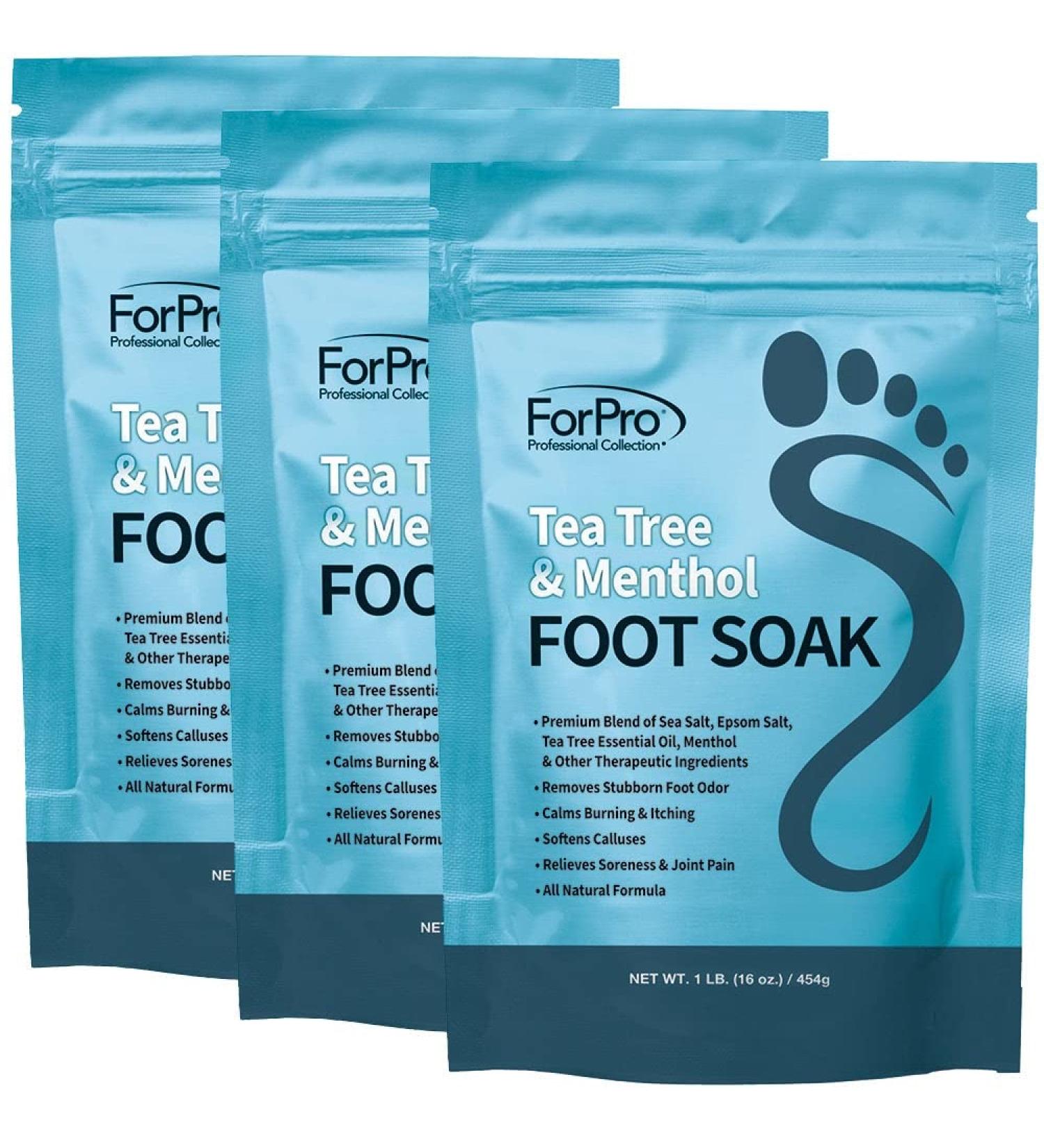 ForPro Tea Tree Oil & Menthol Foot Soak - 48 oz (3 lbs) | Sea & Epsom Salt Soak for Toenail Athletes Foot, Stubborn Odor, Calluses, Sore Feet - Buy Online on GoSupps.com