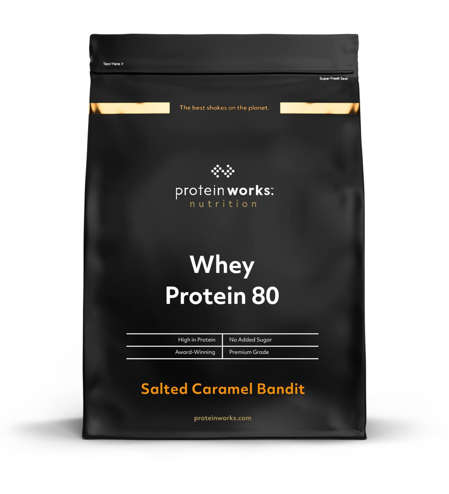Premium Protein Works Whey 80 Powder | Salted Caramel | Low Sugar | 500g - Best International Shipping - Buy Online on GoSupps.com