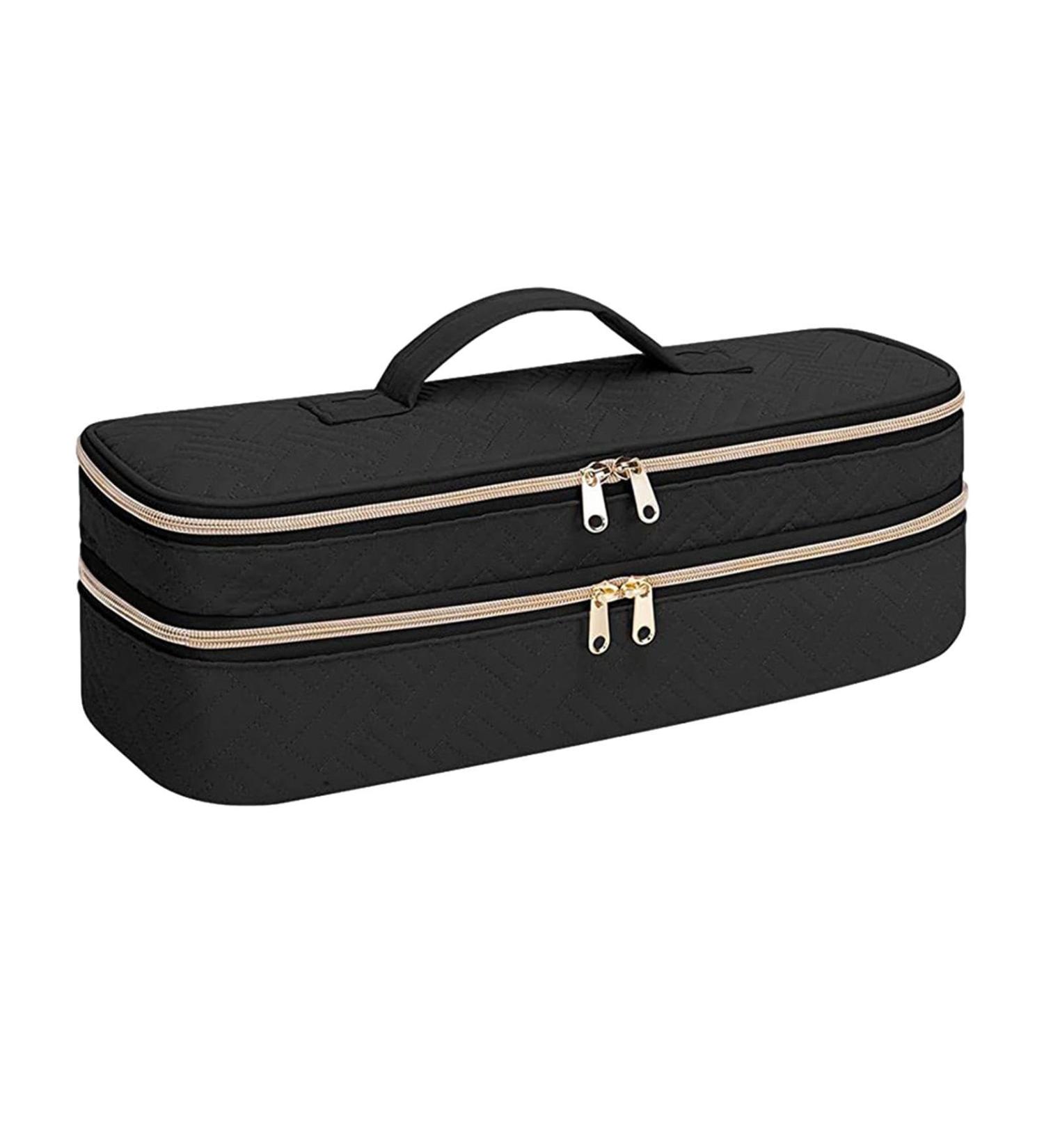 Hair Dryer Travel Bag Double Layer Travel Carrying Organizer Bag Travel Organizer Case with Interior Pockets Portable Dryer Case Hair Dryer Bag for Flat Irons Straighteners Curling Iron - Buy Online on GoSupps.com
