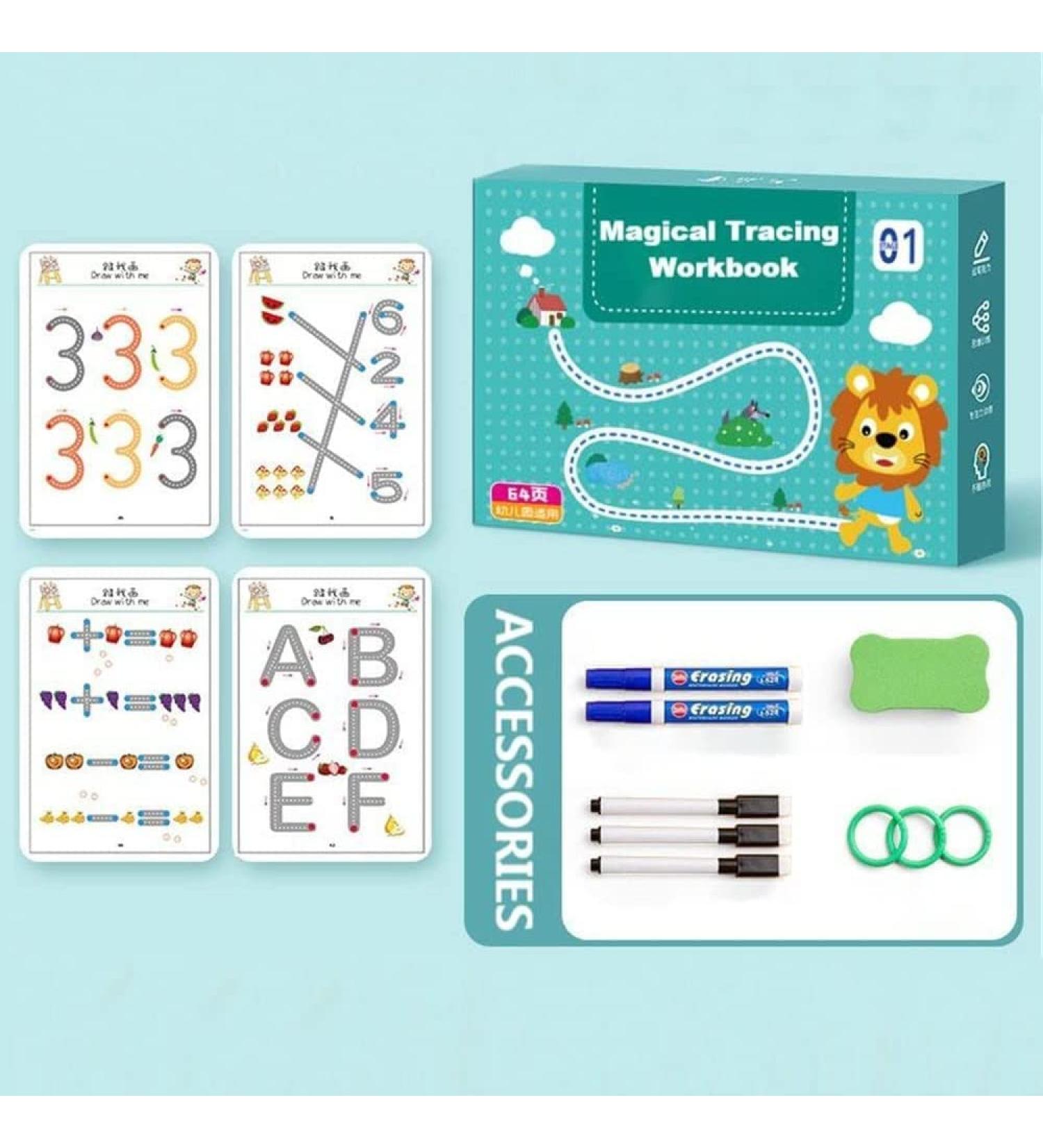 Petrichor Magical Tracing Workbook Set - Reusable Pen and Eraser - Educational Learning Books for Preschoolers and Kindergarten Kids - Buy Online on GoSupps.com