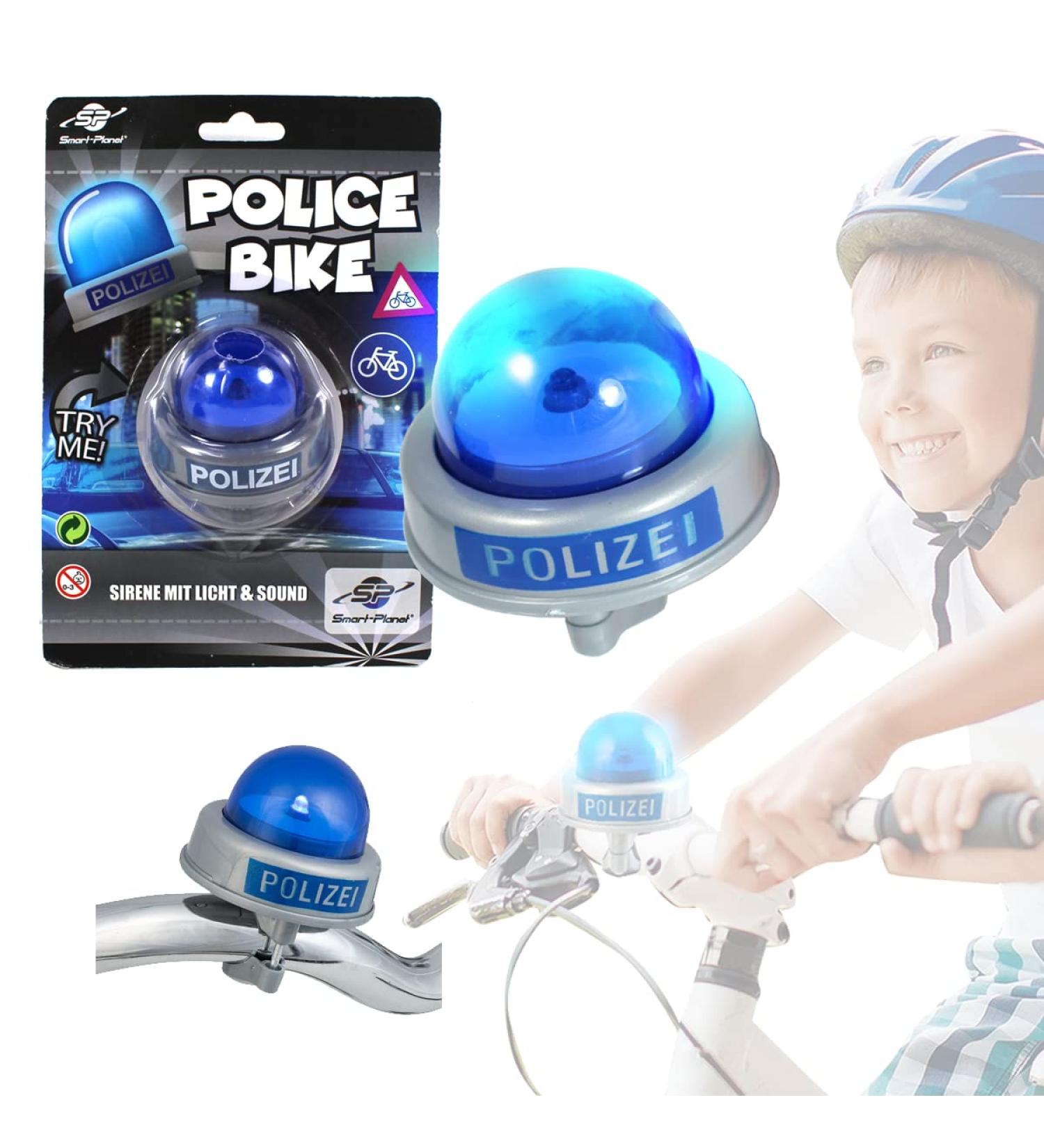 Smart Planet JO-20626-NEW Bicycle Bell for Children - Blue Plastic Police Design - Medium Size - International Shipping Available - Buy Online on GoSupps.com