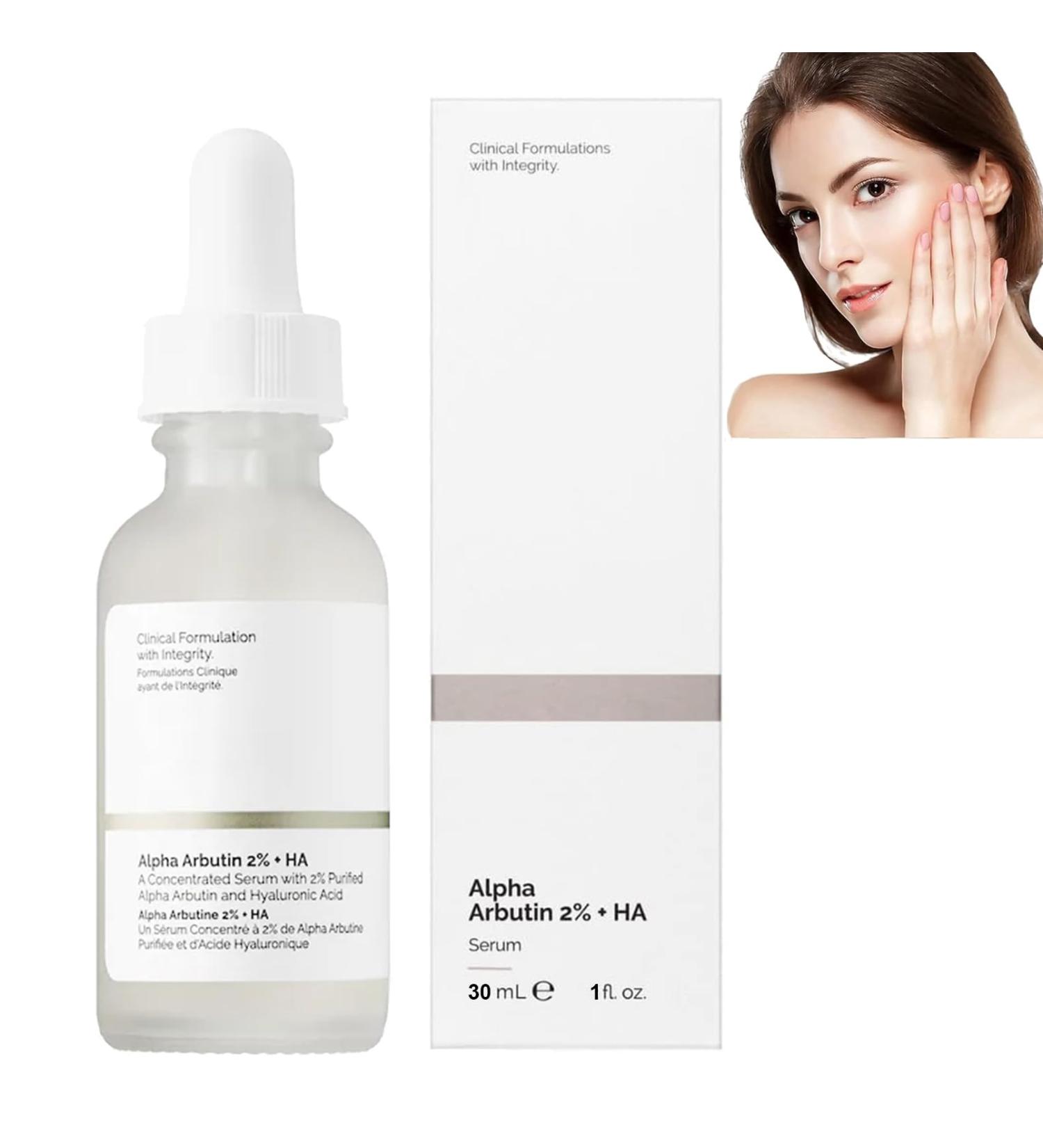 Alpha Arbutin 2% + Hyaluronic Acid Alpha Arbutin Serum Dark Spots Removal Hyaluronic Acid Serum for Face Reduce Fine Lines & Wrinkle Face Serum for Women & Men Plump and Smooth - Buy Online on GoSupps.com