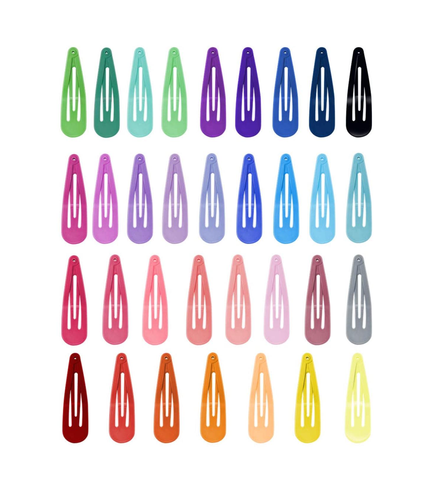 100 Pcs Colorful Girls Snap Hair Clips - 2 Inch No Slip Metal Barrettes in 33 Candy Colors - Hair Accessories for Women, Kids, Teens, Toddlers - Assorted Colors - Buy Online on GoSupps.com