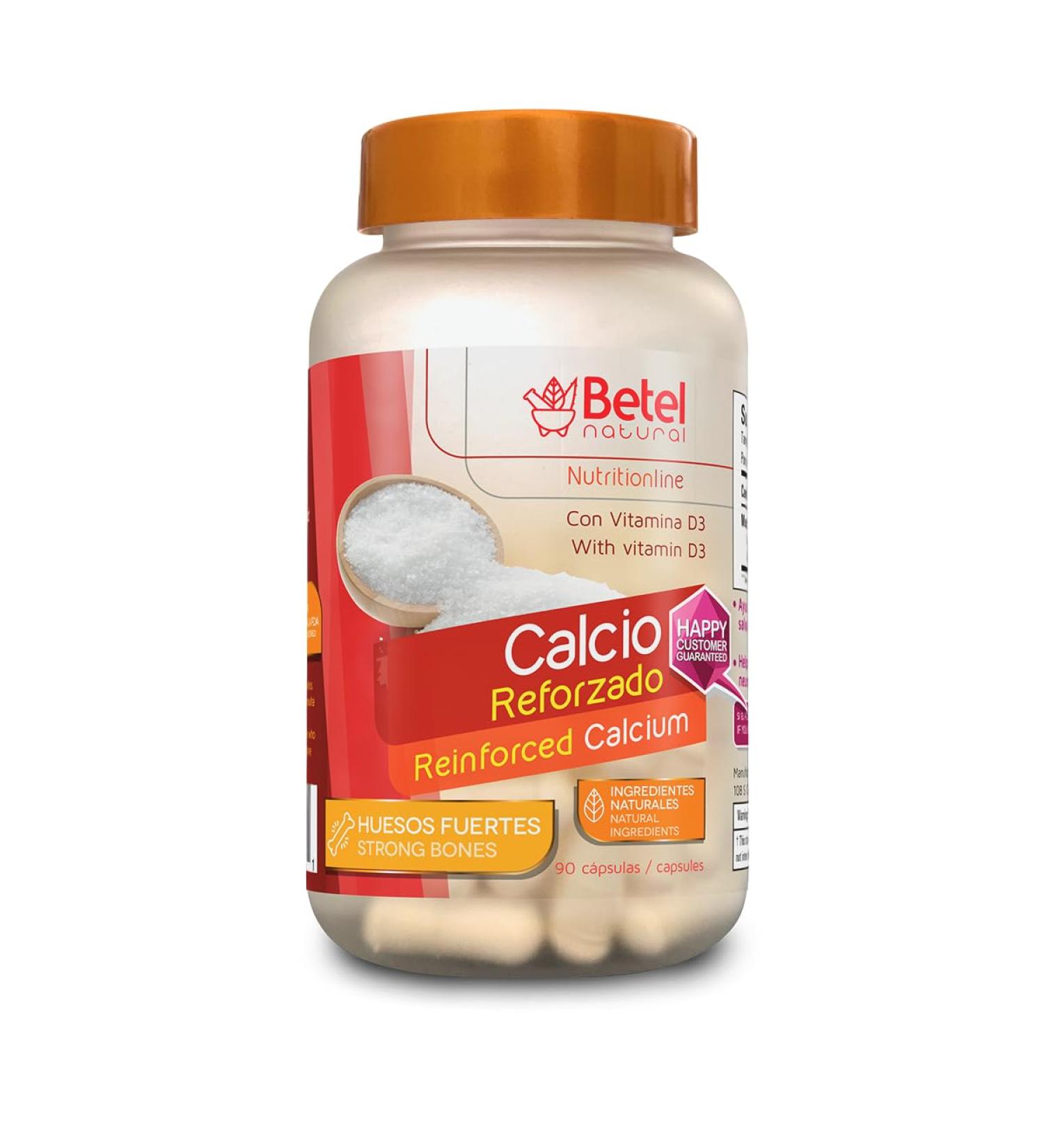 Premium Reinforced Calcium with Vitamin D by Betel Natural - Calcio Reforzado con Vitamina D - 90 Caps