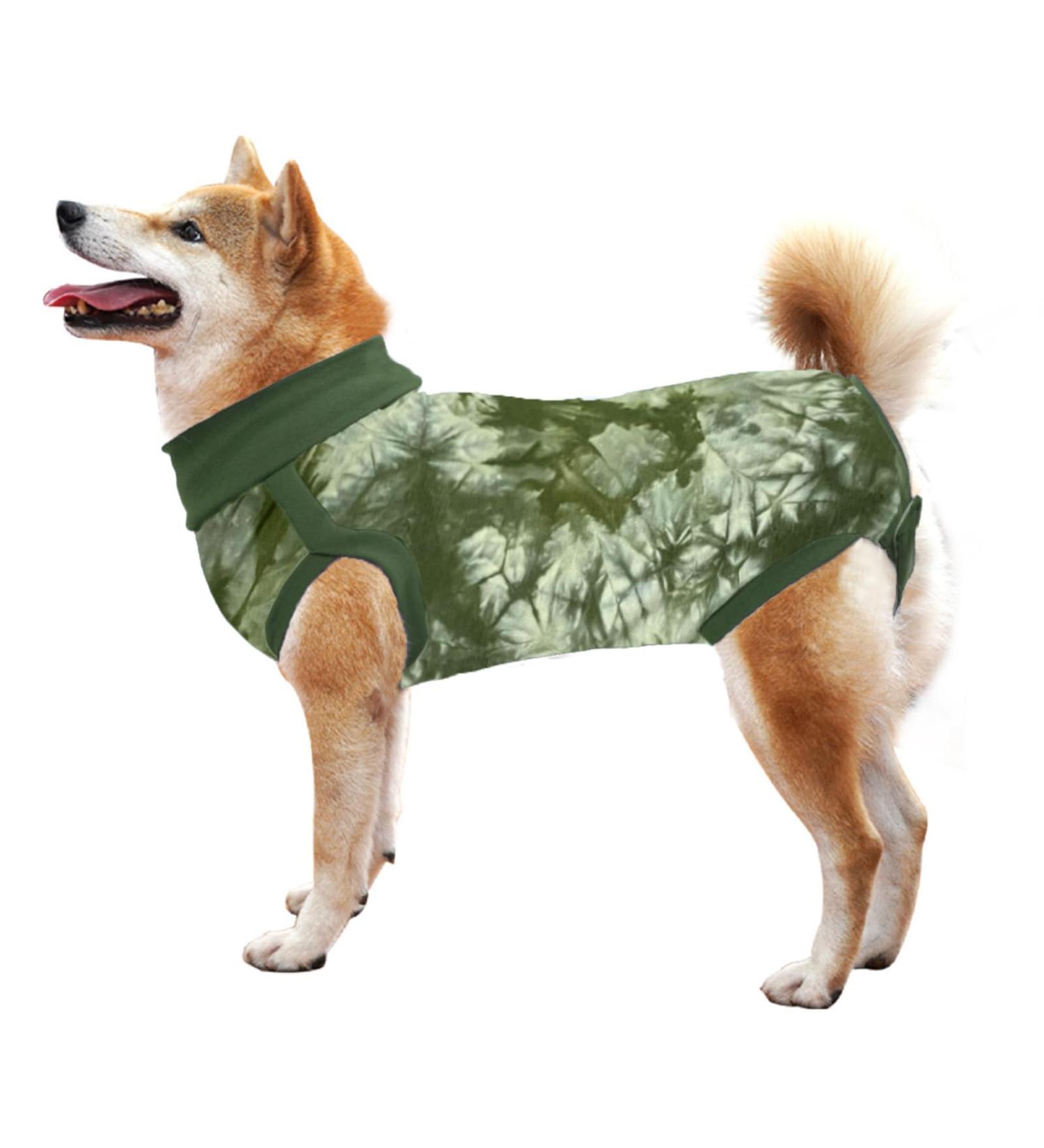 Buy Lianzimau Dogebody After Op Body Suit for Male Dogs - Wound Protection & Comfort | Tie-Dye Green Surge Suit - Buy Online on GoSupps.com