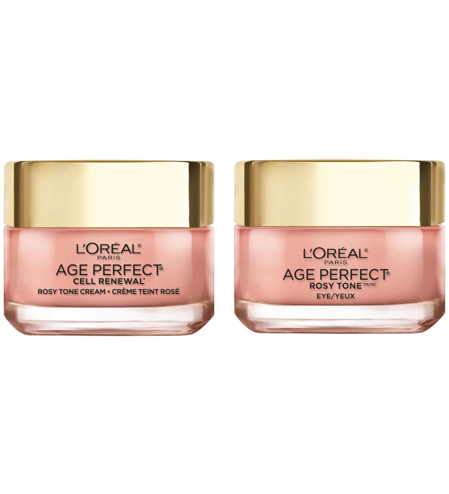 L'Oreal Paris Age Perfect Rosy Tone Eye Brightener & Travel Size Face Moisturizer Set - Buy Online on GoSupps.com