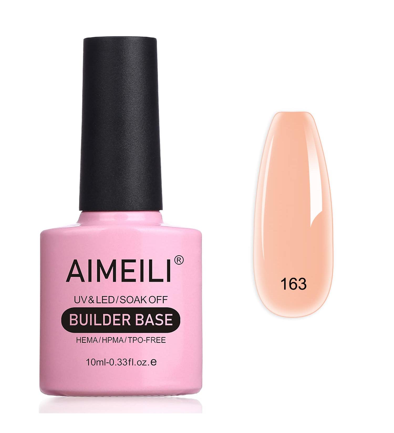 AIMEILI 8-in-1 Builder Base Gel Sheer Color Nail Polish - Long Lasting Salon-Quality Manicure & Pedicure at Home - (163) 10ml - Buy Online on GoSupps.com