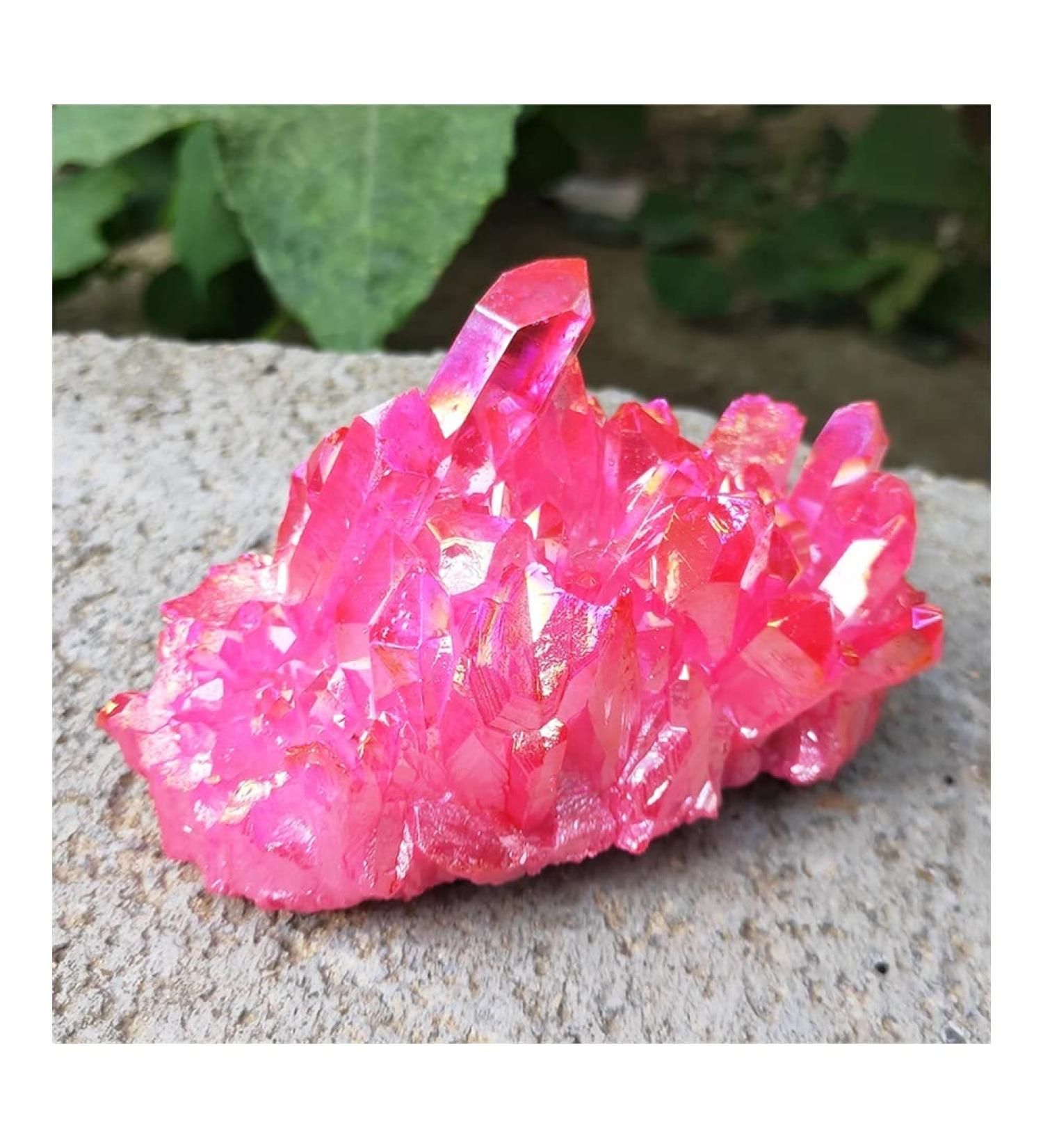 80-280gCrystal Cluster Natural Titanium Coating Rose red Quartz vug Plating Stone Flower Crystals Household yuebang (Size : 260-290g) - Buy Online on GoSupps.com
