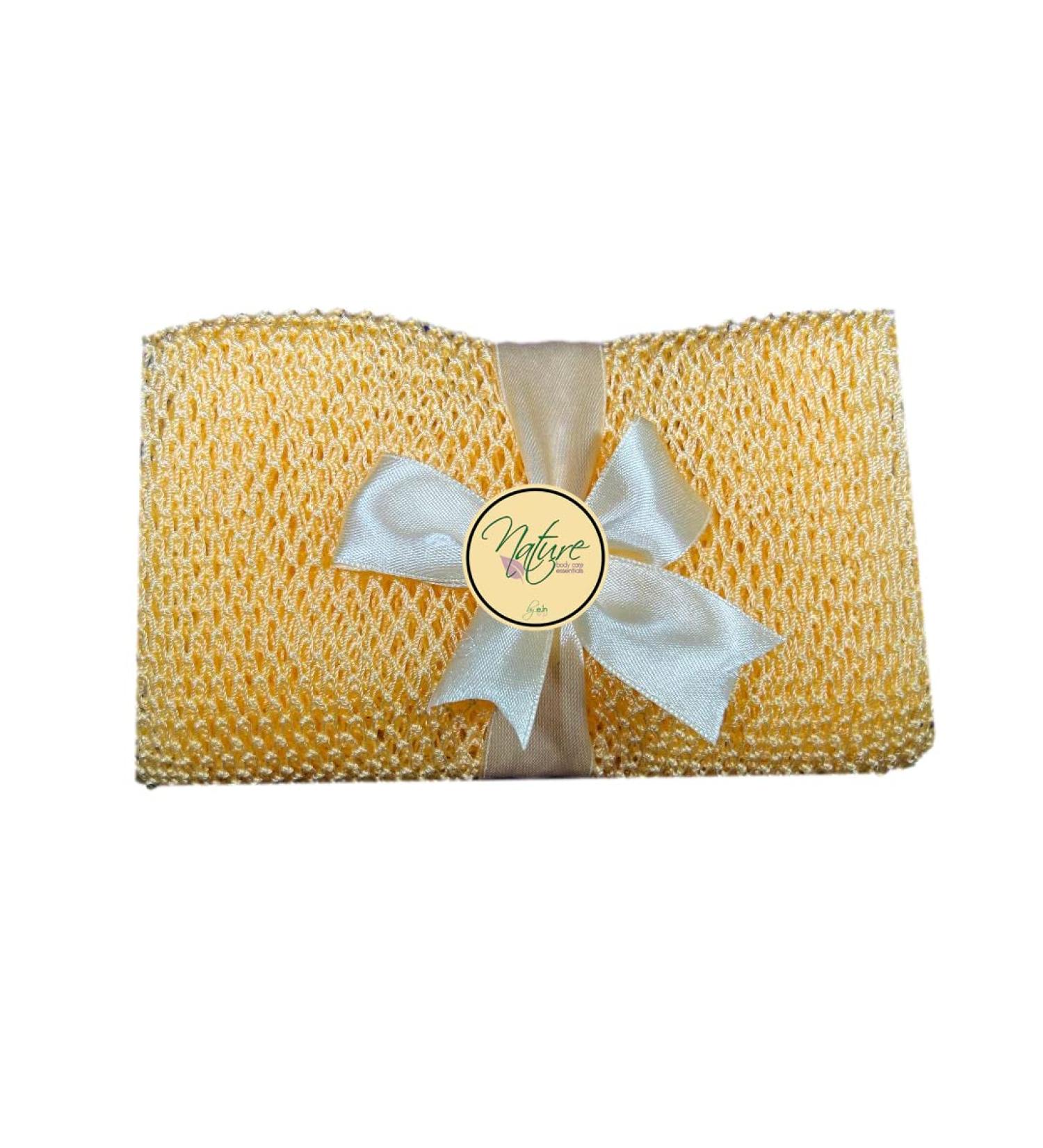 Nature by EJN Net Bath Sponge - Customized Long Skin Exfoliation, African Porous Design (Golden Apricot) - Buy Online on GoSupps.com