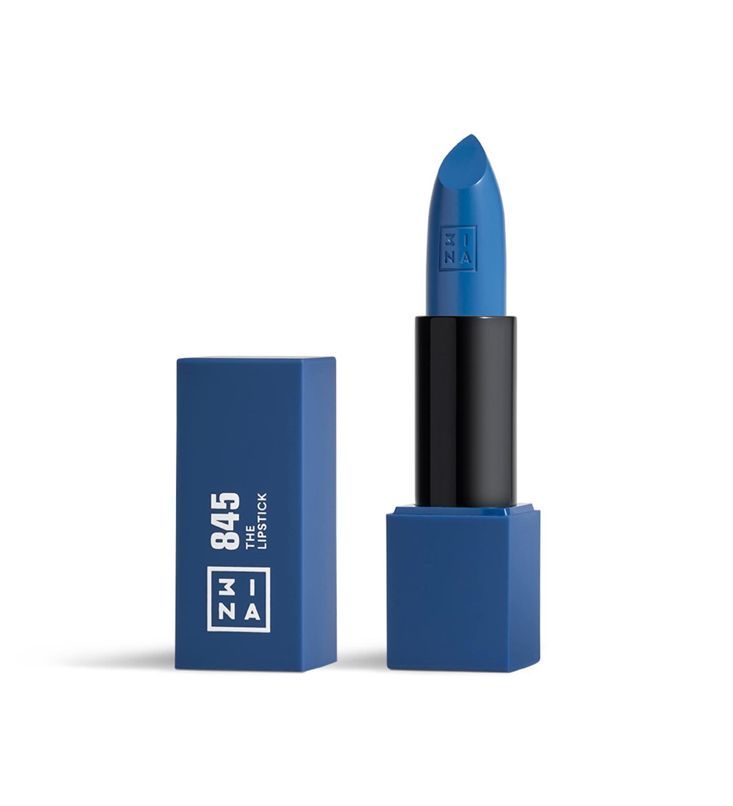 3INA Makeup Blue Lipstick 845 - Long Lasting Matte Lip Colour with Vitamin E & Shea Butter - Vegan & Cruelty Free - Buy Online on GoSupps.com