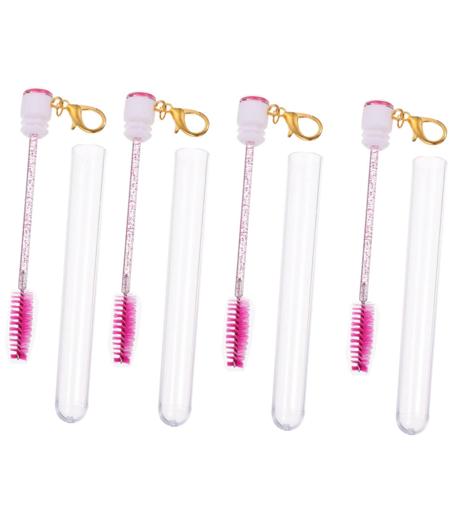 Mipcase 4pcs Tube Mascara Brush Makeup Mascara Diy Lash Wand Tubes Portable Eyelash Tube Self Made Diamond 11.2x1.1cm Rosy - Buy Online on GoSupps.com