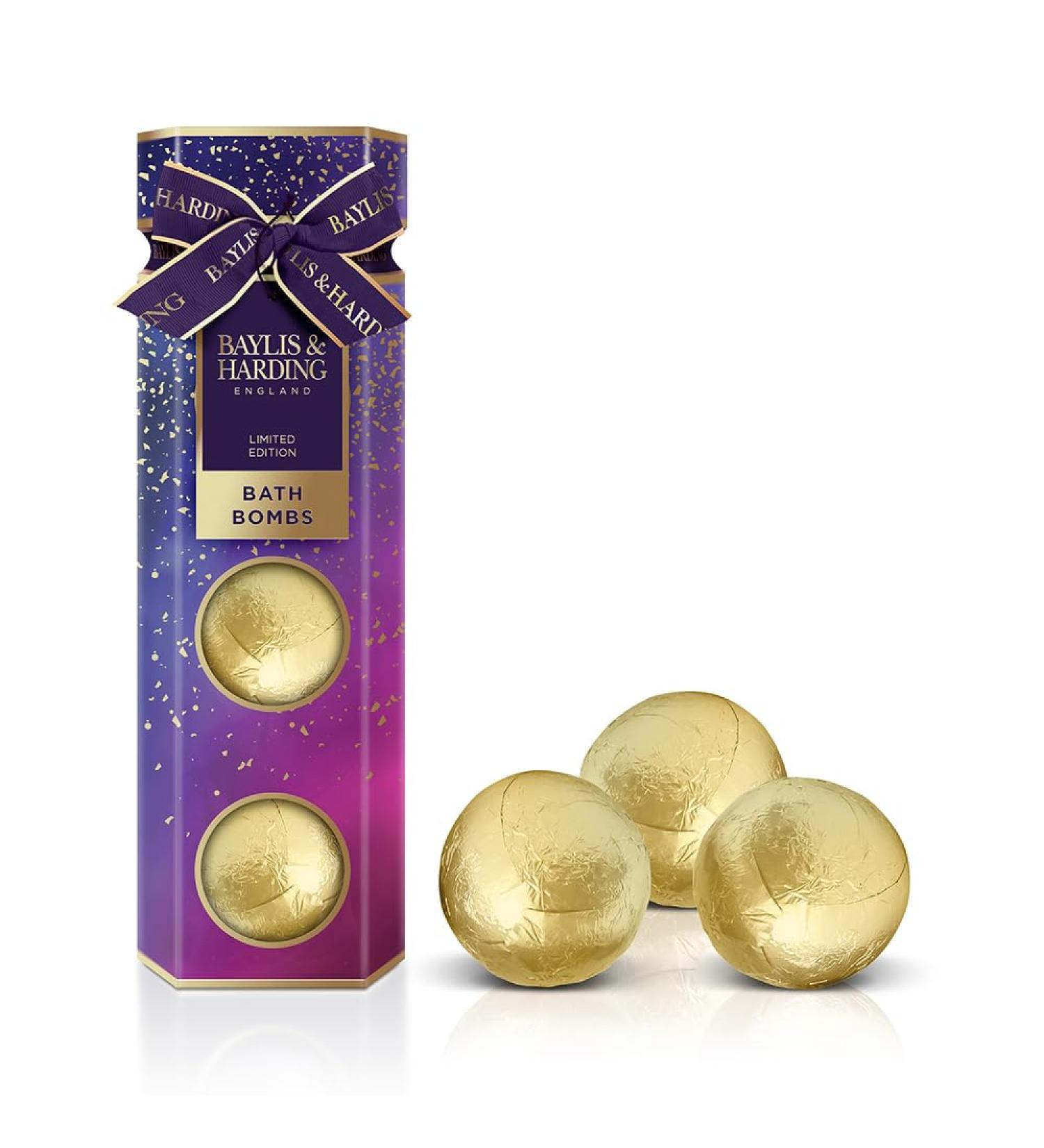 Baylis & Harding Midnight Fig & Pomegranate Luxury Bath Bomb Trio Gift Set - Vegan Friendly - Buy Online on GoSupps.com
