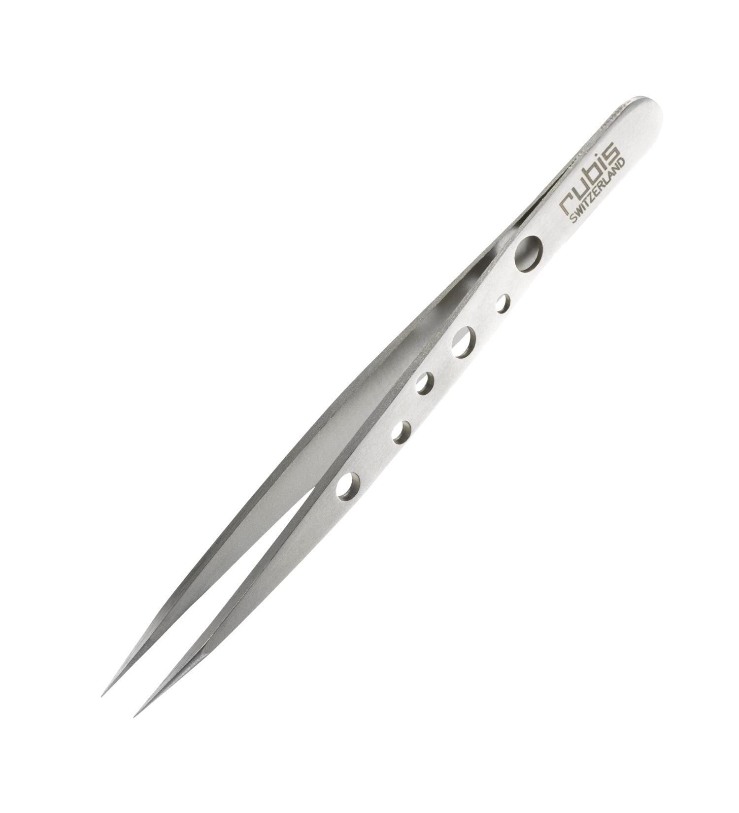 Rubis Hole Pattern Stainless Steel Pointed Tweezers for Precise Eyebrows and Hair Removal The Elegance Collection Made in Switzerland - Buy Online on GoSupps.com