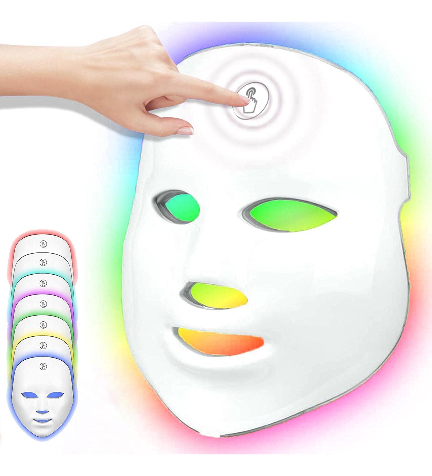 7 Color LED Facial Mask Wireless Beauty Skin Rejuvenation Photon Mask with Touch Control Light Therapy Mask for Anti-aging Acne Spot Scar Removal Smooth Wrinkles Daily Skin Care - Buy Online on GoSupps.com