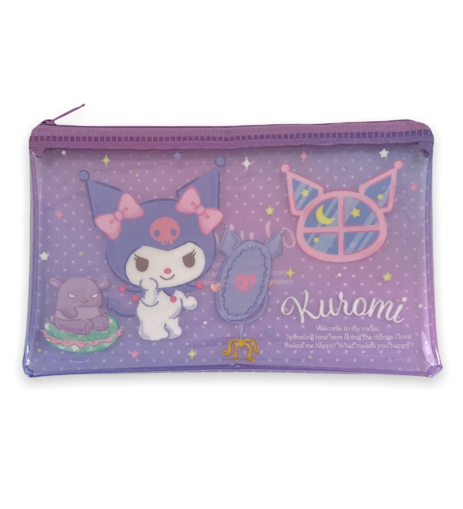 Sanrio Kuromi Flat Vinyl Pouch 2012 cm Zipper Pen Case - Multi Case Bag for Accessories and Cosmetics - Buy Online on GoSupps.com
