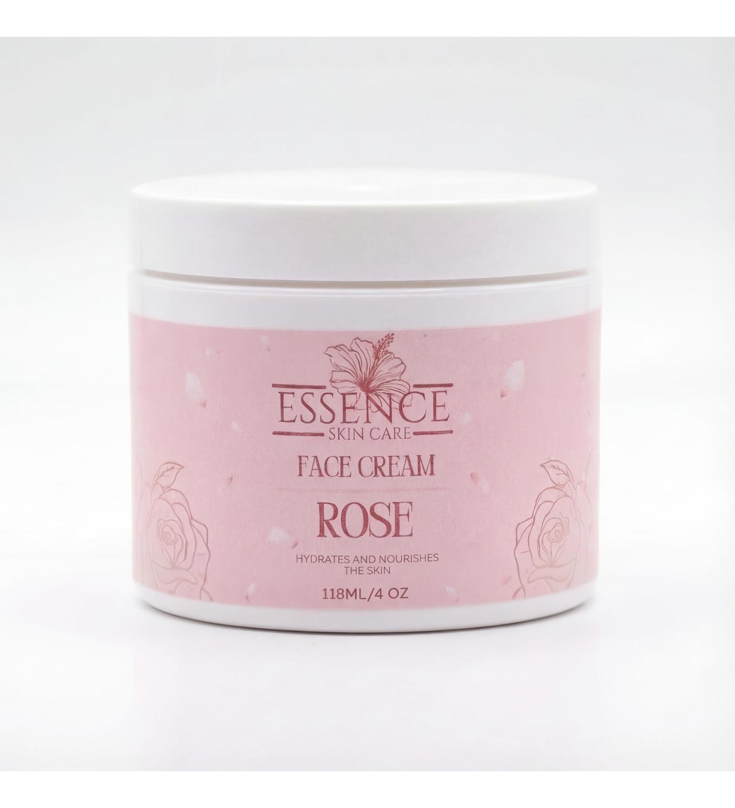 Essence Skin Care Rose Face Cream Deeply Hydrating Nourishing Moisturizer with Rose Water Aloe Vera Sweet Almond Oil Shea Butter Hyaluronic Acid Hibiscus Extract - Buy Online on GoSupps.com