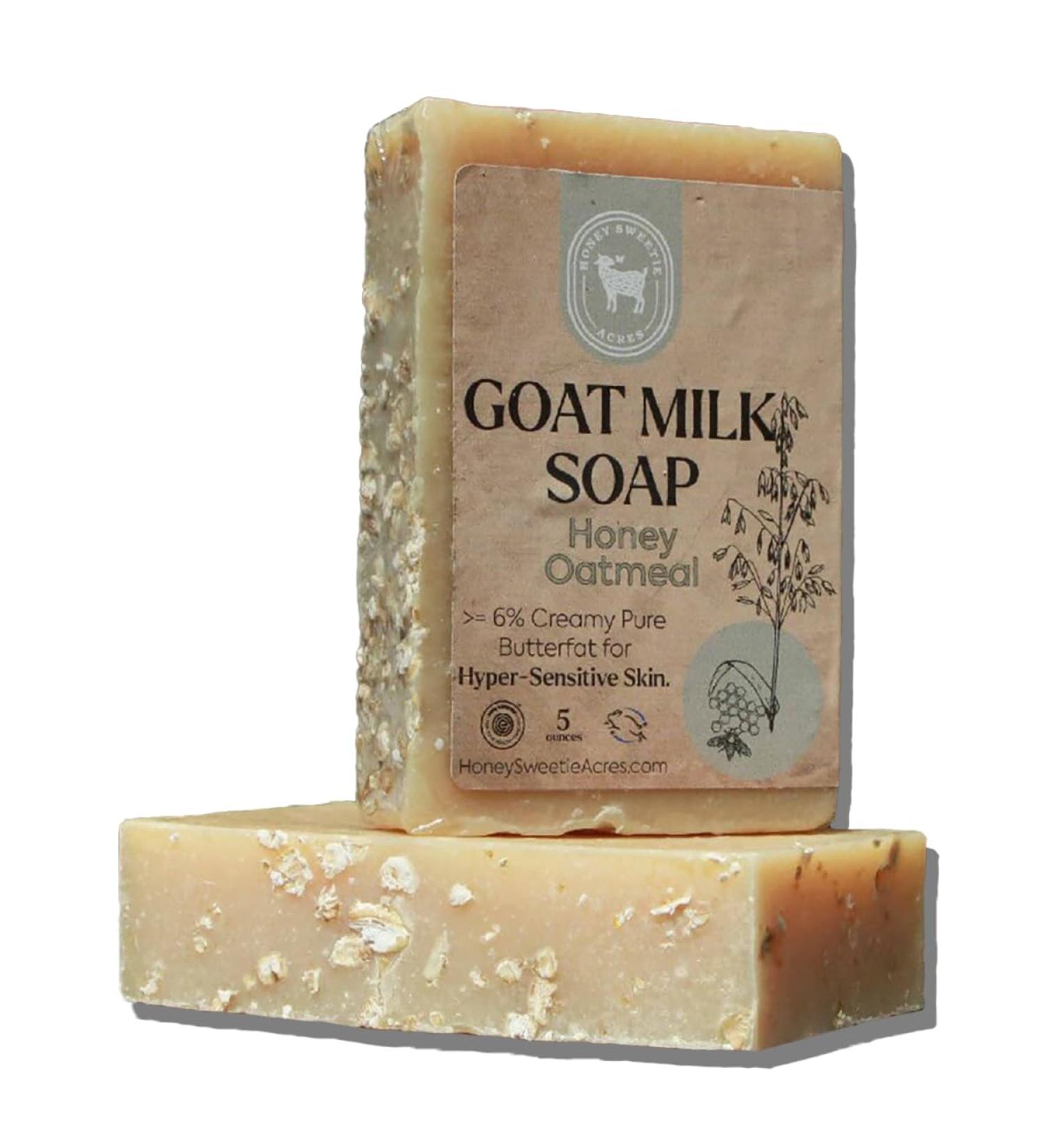 Buy Honey Sweetie Acres All-Natural Goat Milk Soap - 5 Oz Handmade Honey Oatmeal Bar for Moisturizing Skin | International Shipping Available - Buy Online on GoSupps.com