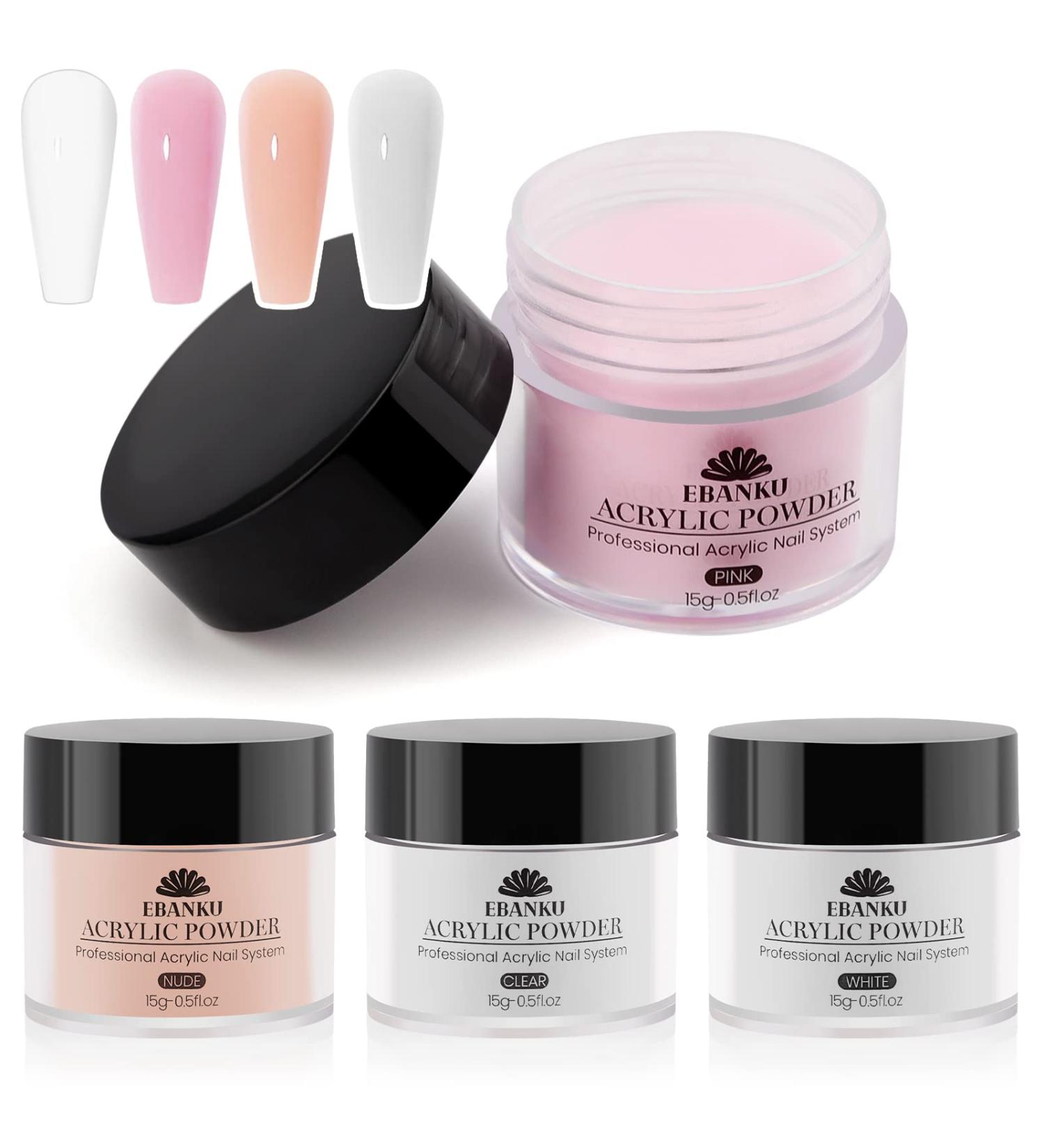 EBANKU Acrylic Nail Powder Set - 4 Colors Professional DIY Kit for Colored Acrylic Nails - Buy Online on GoSupps.com