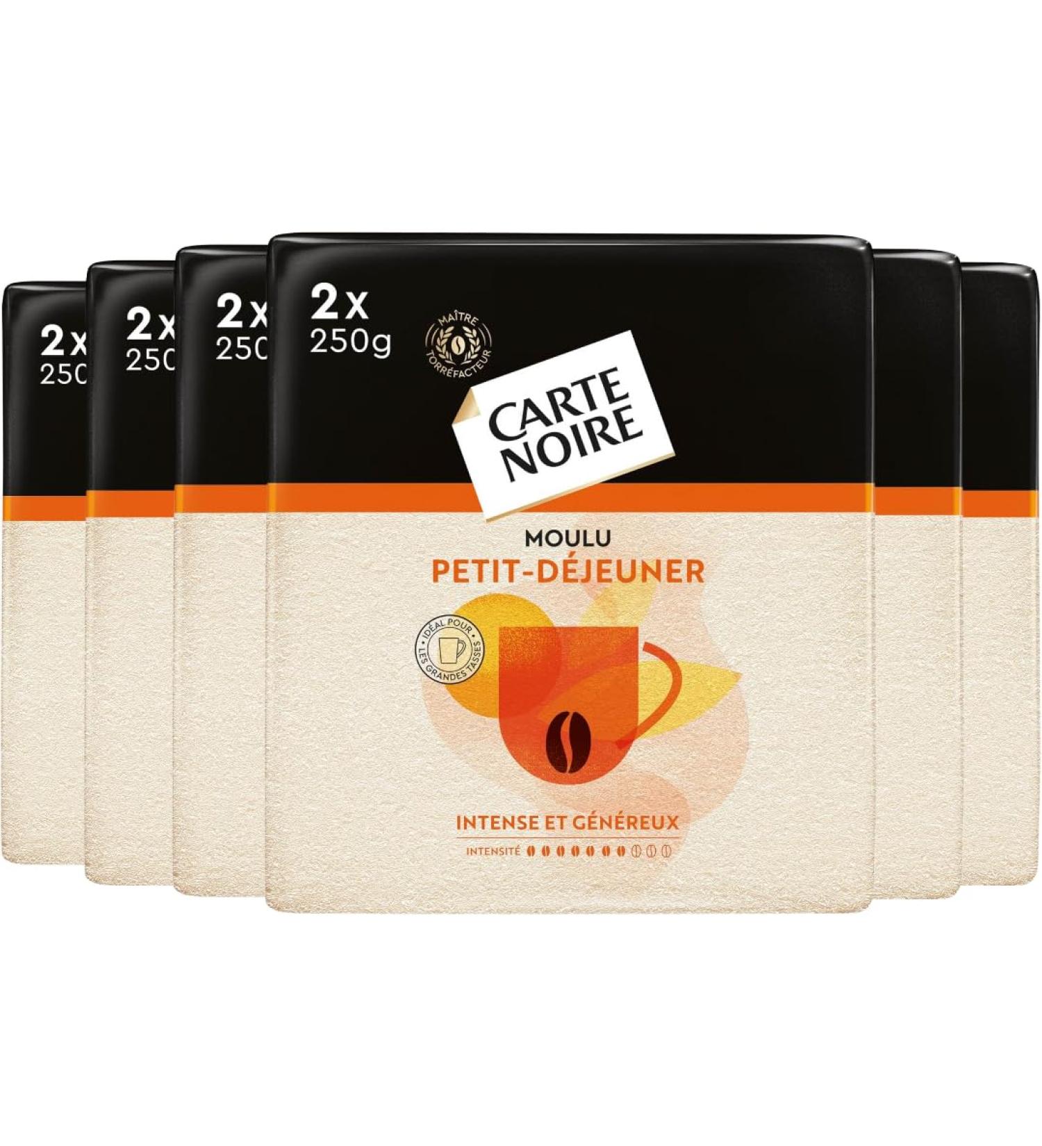 CARTE NOIRE - Moulu Petit D jeuner 3Kg - Arabica et Robusta - Intensit 7 - caf long - Intense et Aromatique - 12x250g - Buy Online on GoSupps.com