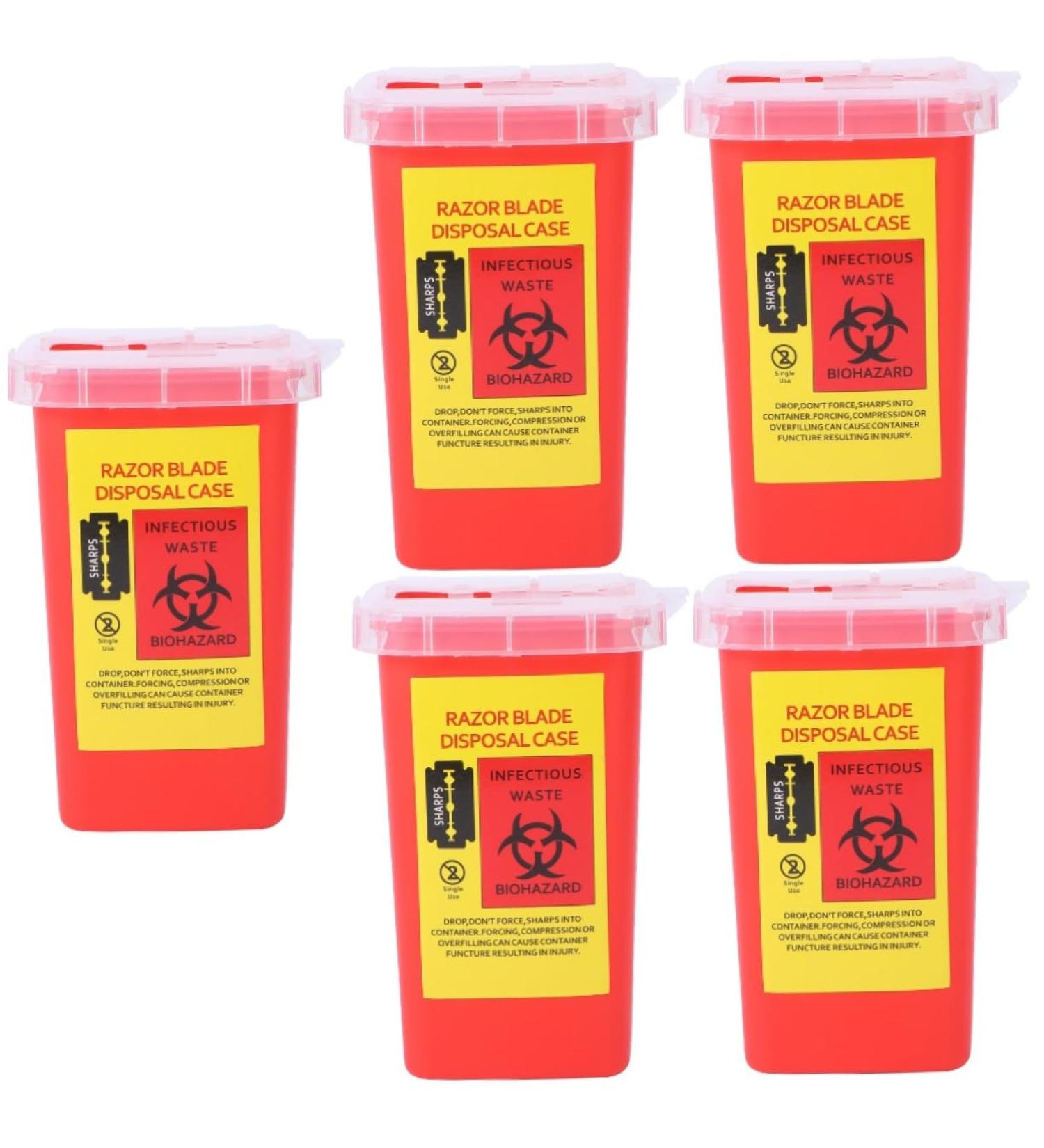 Buy Lurrose 5-Piece Small Travel Storage Container for Razor Blade Disposal - Red Portable Sharp Trash Can - 15.4x9.5cm - Buy Online on GoSupps.com
