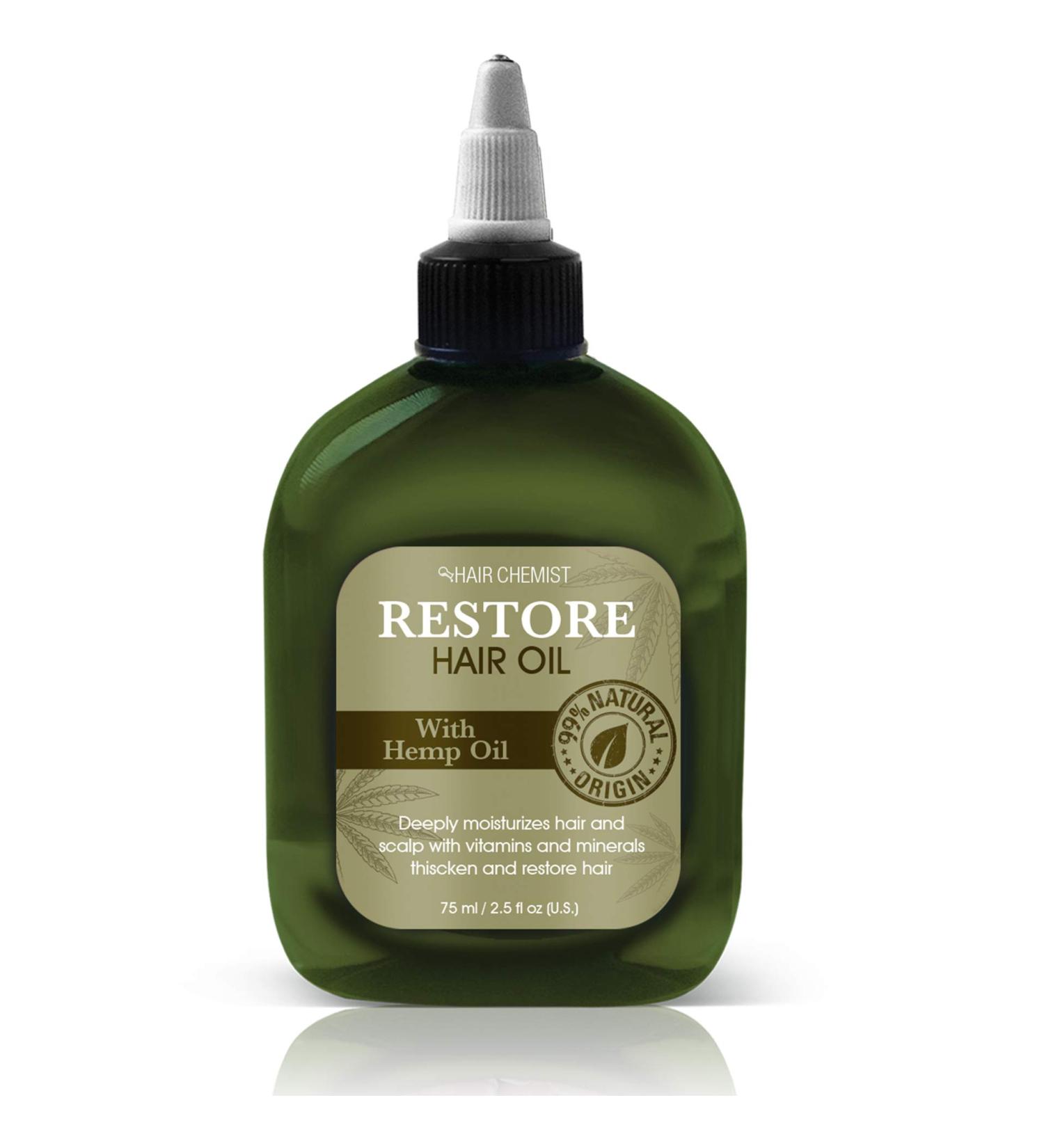 Hair Chemist Solutions Restore Hemp Hair Oil 2.5 oz. - Nourishing Hair Treatment - Buy Online on GoSupps.com