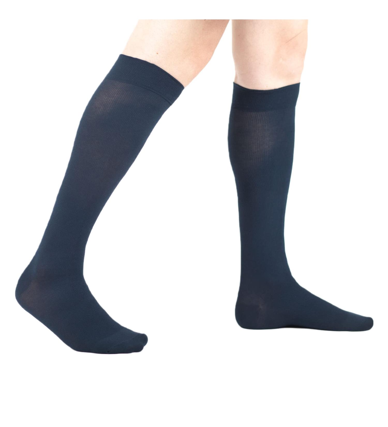 Veno Control Elastic Knee Socks for Adults - 140 Graded Compression 18-21 mmHg - Made in Italy - Unisex Sizes 36-46 - Available in White Blue Gray Black Brown - Buy Online on GoSupps.com