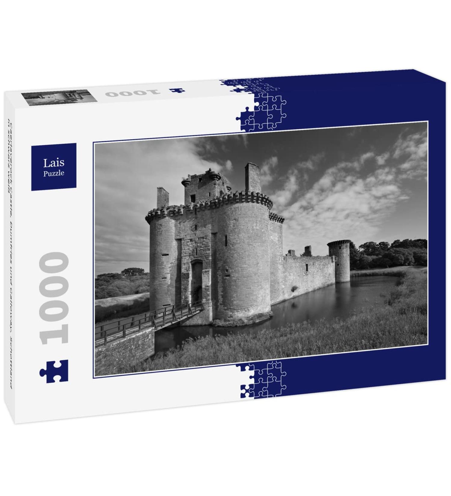 Lais Puzzle Caerlaverock Castle Dumfries and Galloway Scotland in black and white 1000 pieces - Buy Online on GoSupps.com