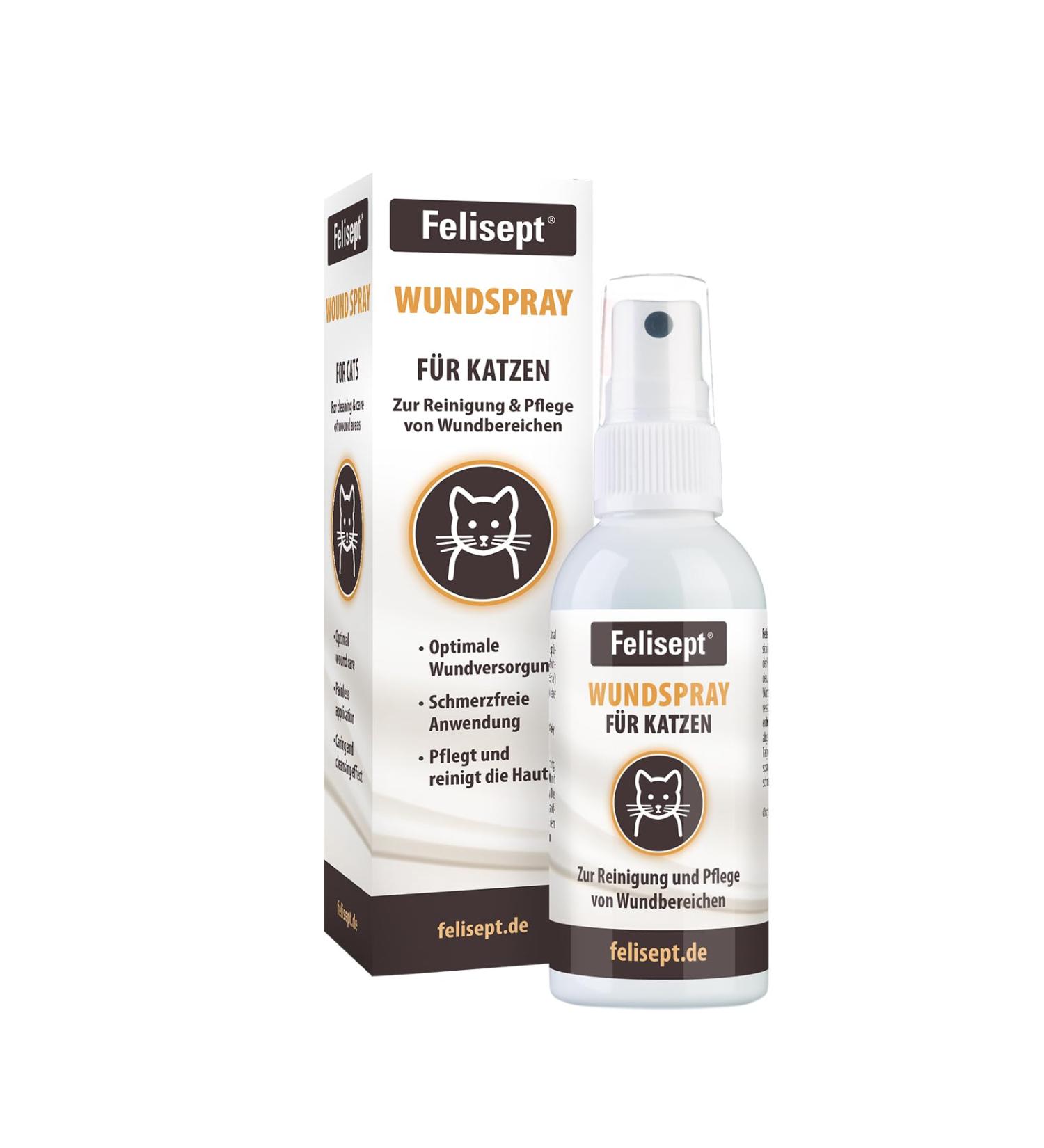 Felisept Wound Spray for Cats 75ml - Effective Painless Wound Care & Skin Cleaner for Cats - Buy Online on GoSupps.com