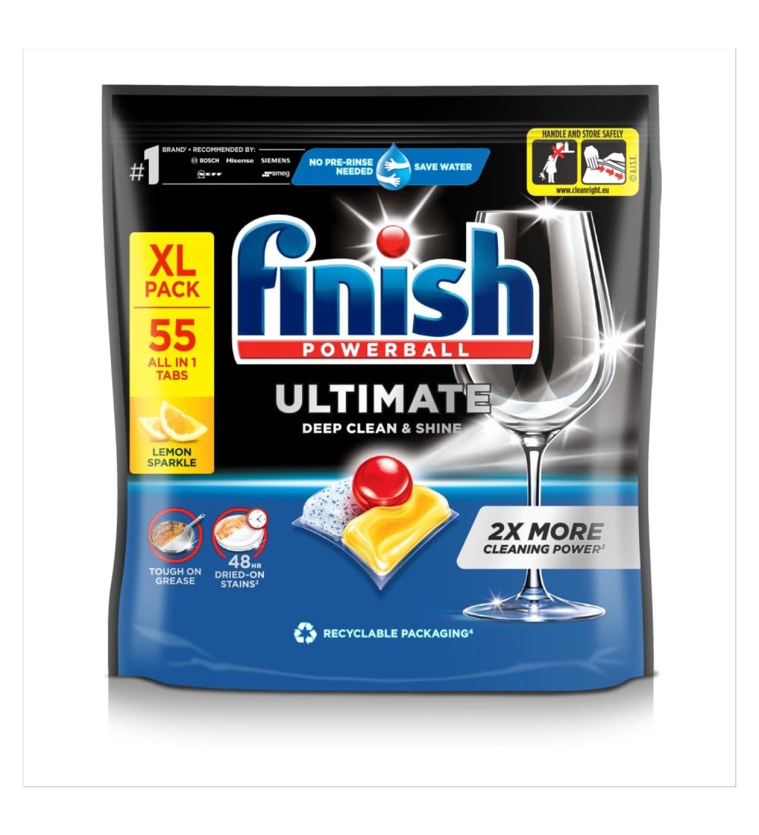 Finish Ultimate All In One Lemon Dishwasher Tablets 55pk