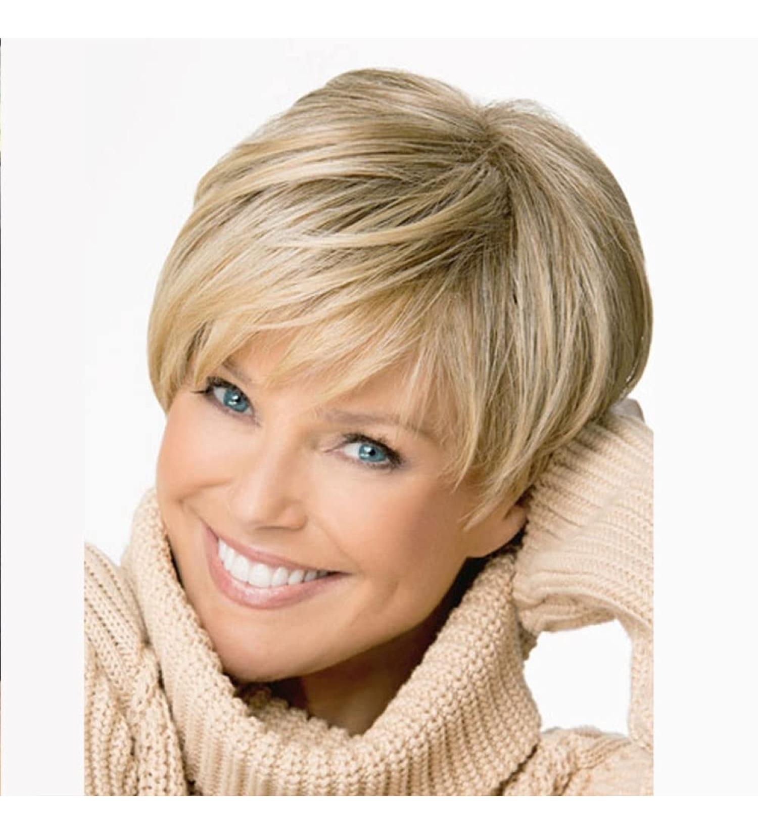 XULAIP Blonde Short Fluffy Wig for Women - Heat-Resistant Layered Nature Side Part Full Wig (2 Blonde) - Shop Internationally - Buy Online on GoSupps.com