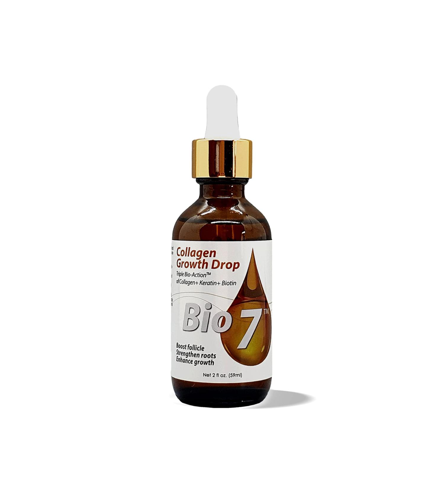 BIO7 Collagen Hair Growth Drops - Boost Follicles Repair Damage & Improve Density - 2 Fl Oz | Natures International Shipping - Buy Online on GoSupps.com