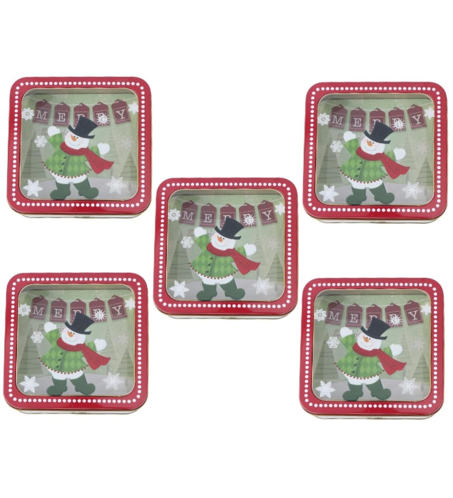 NUOBESTY 5 Pcs Christmas Tin Box Christmas Sto Christmas Cookie Tins The Christmas Tins Empty Snack Film - Buy Online on GoSupps.com