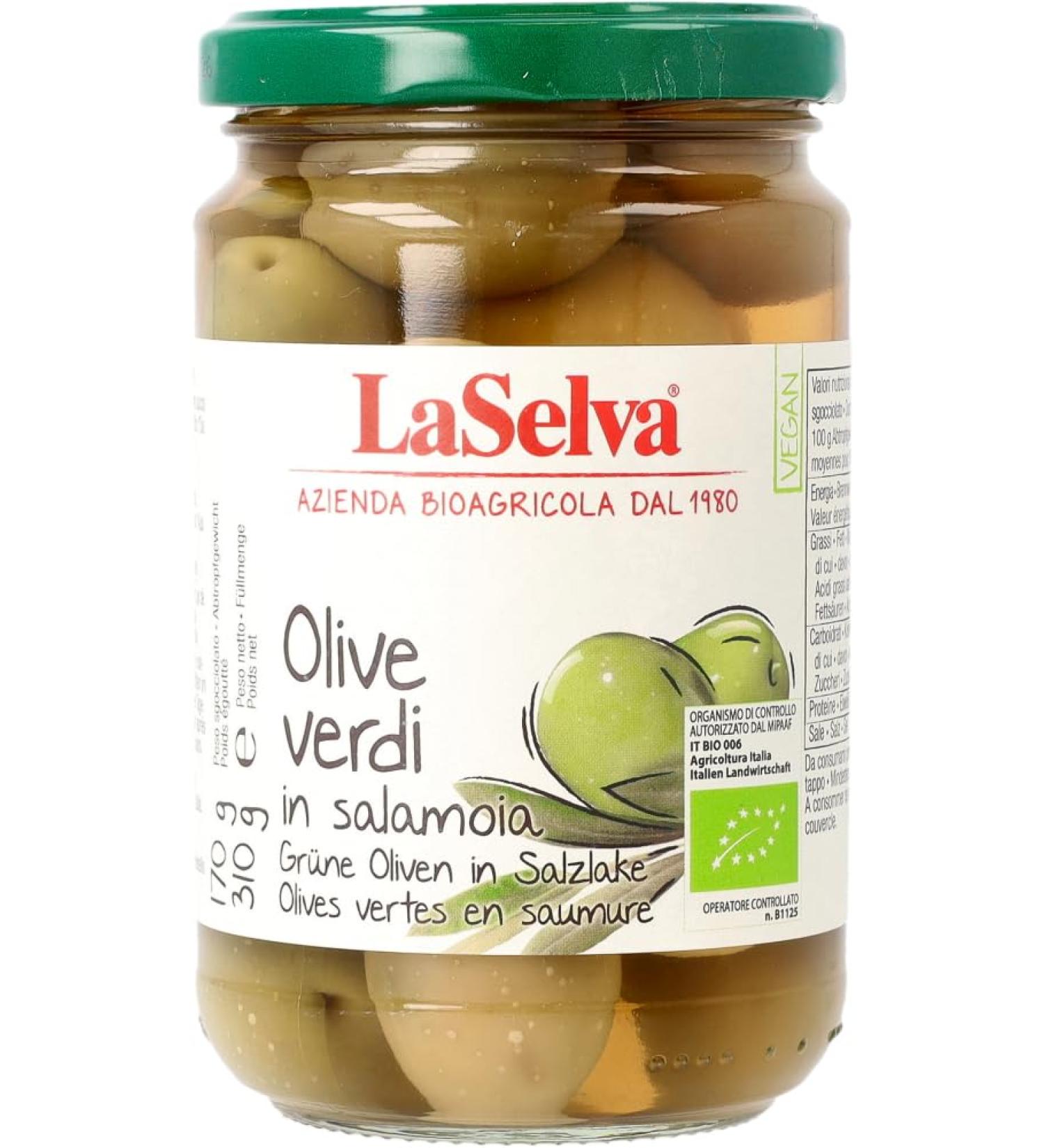 LaSelva La Selva Organic Green Olive with Salt Stone (2 x 310 g)
