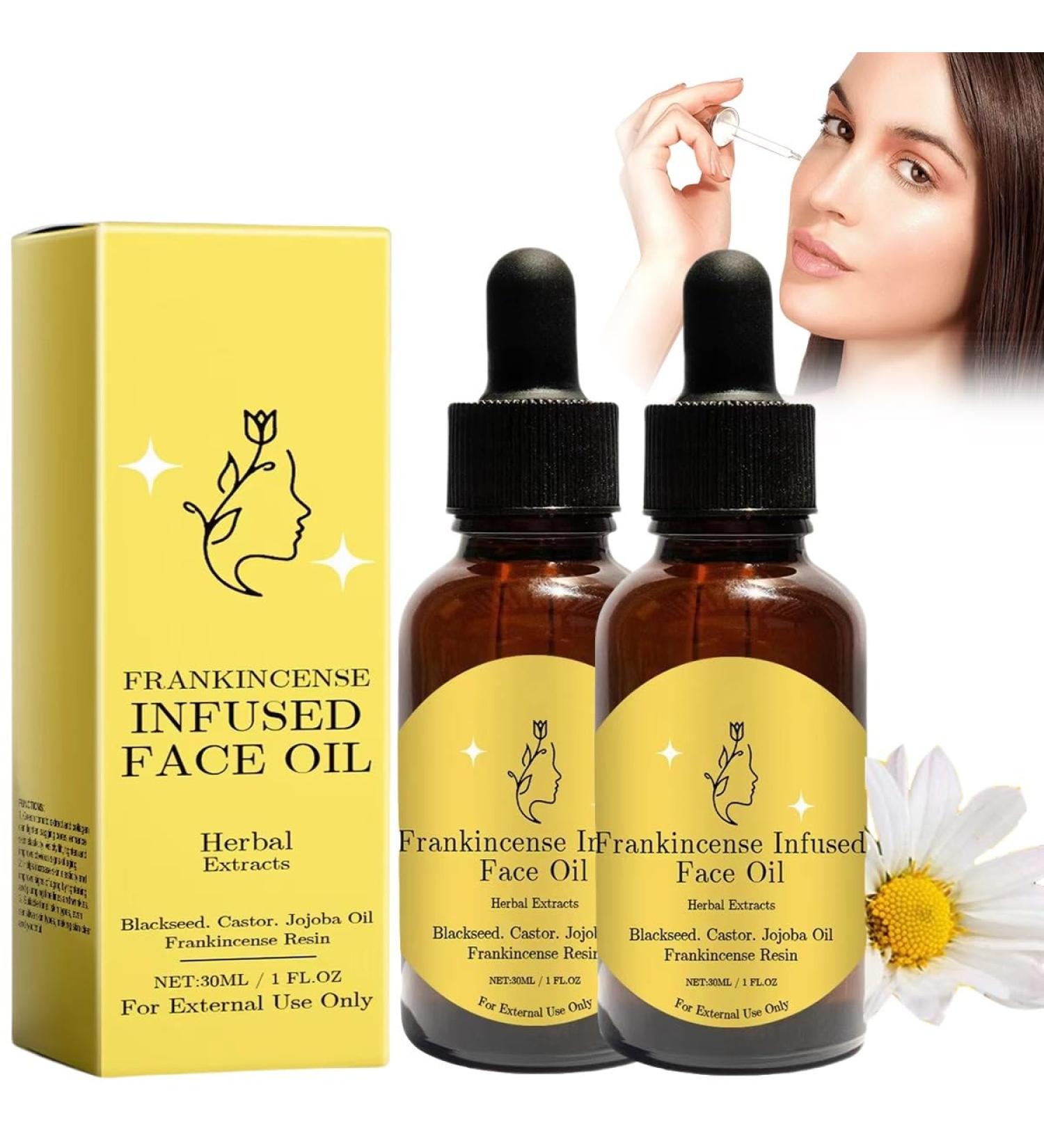 Frankincense Resin Oil For Face Frankincense Resin Infused Oil For Face Organic Black Seed Castor & Jojoba Oils Frankincense Resin Oil Essential Cold Pressed Serum Anti-Aging Wrinkle(2pc) - Buy Online on GoSupps.com