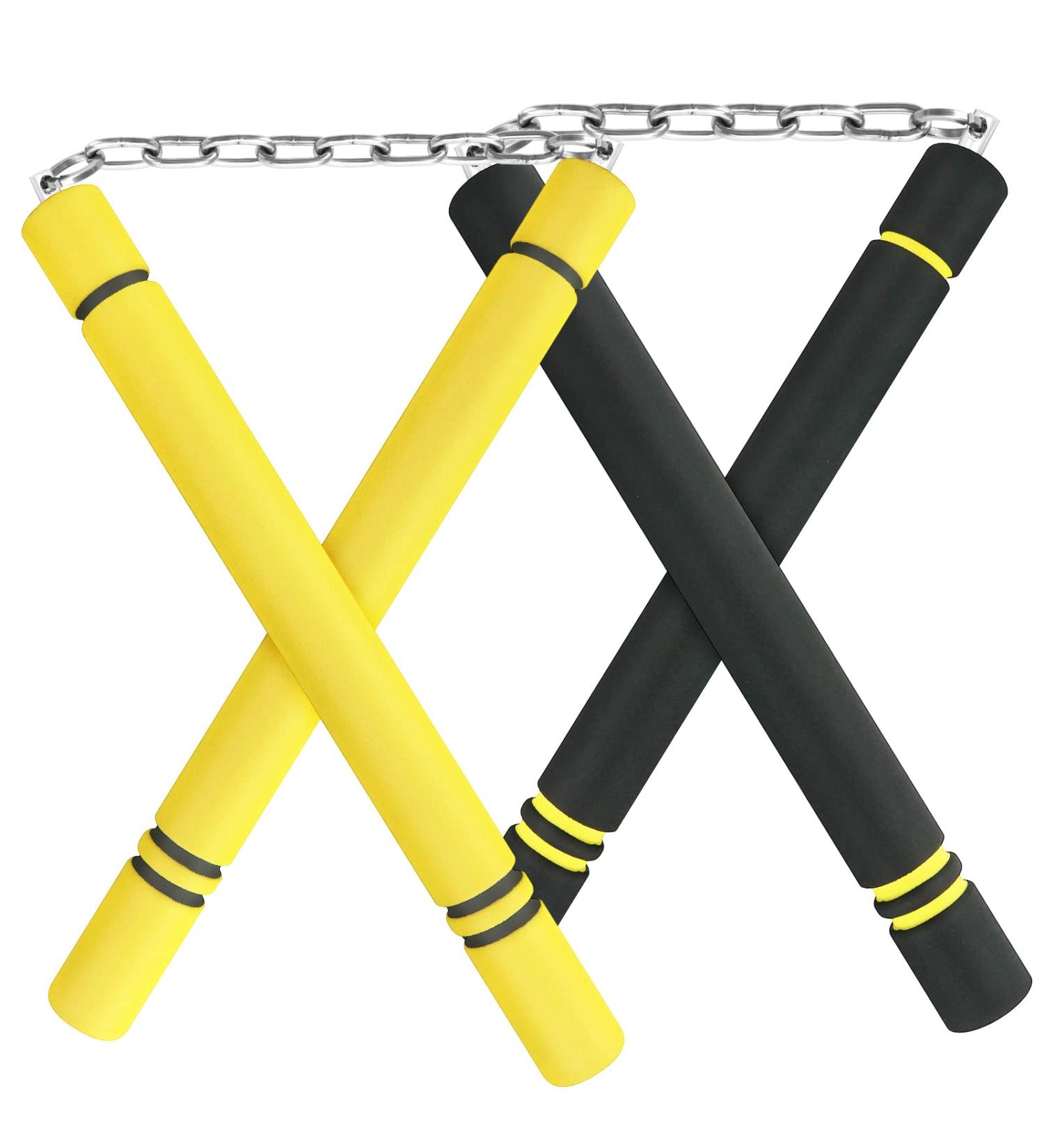 KENSEA Safe Foam Training Nunchucks for Kids & Beginners - Black/Yellow - Buy Online on GoSupps.com
